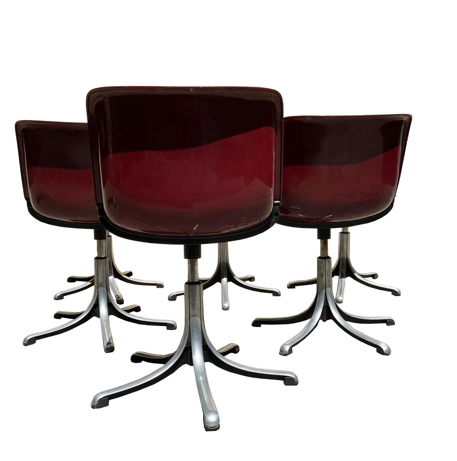 Mid-Century Modern Modus Chairs by Osvaldo Borsani for Tecno, 1970s, Set of 6
