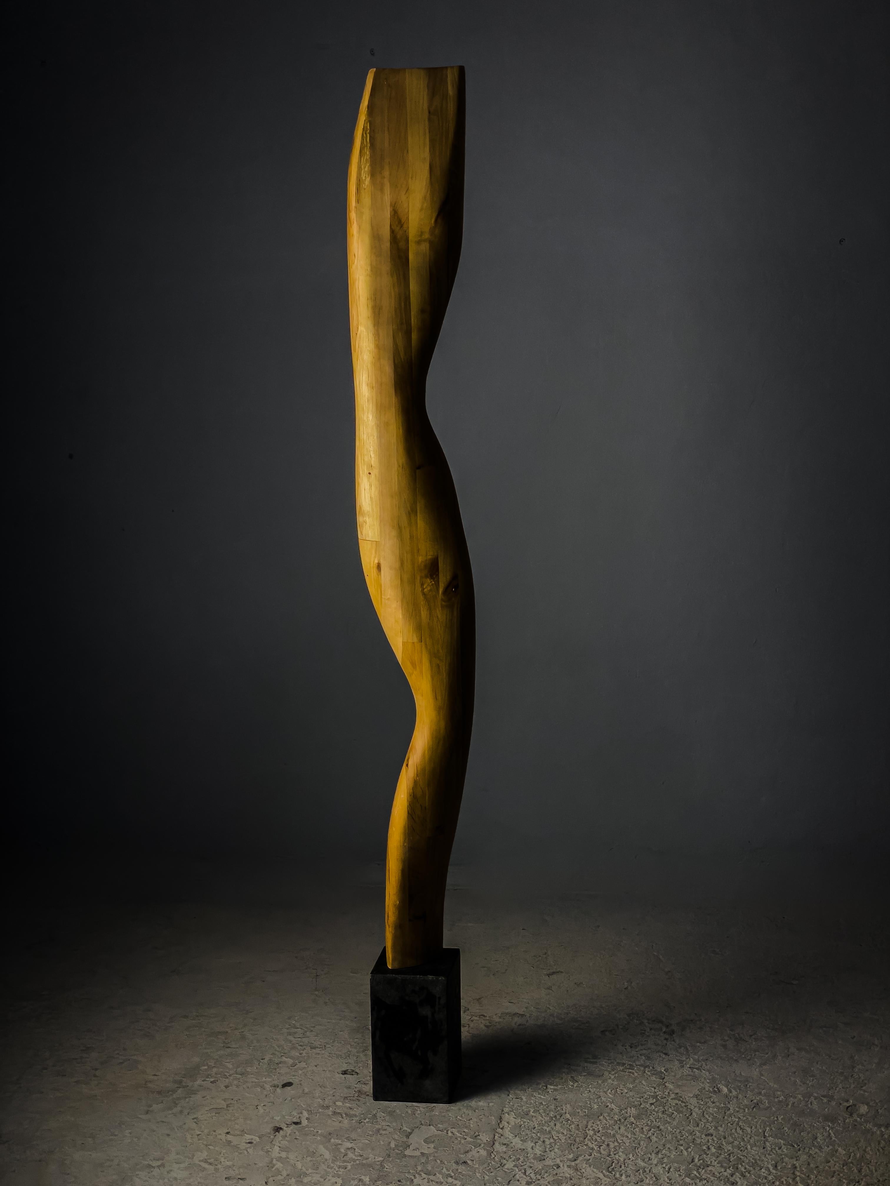 Modus of Interaction by Twenty Second Factory
Created by Vladislav Volosenko
Dimensions: D 22 x W 24 x H 190 cm
Materials: Wood, granite.

Founded in 2017 by Bogdan Kryvosheya, a creative director from Kyiv, 22F (Twenty-Second Factory) is dedicated