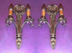 Moe Bridges Vintage 2 Bulb Cast Iron Sconce 3 pr available, Priced per pair