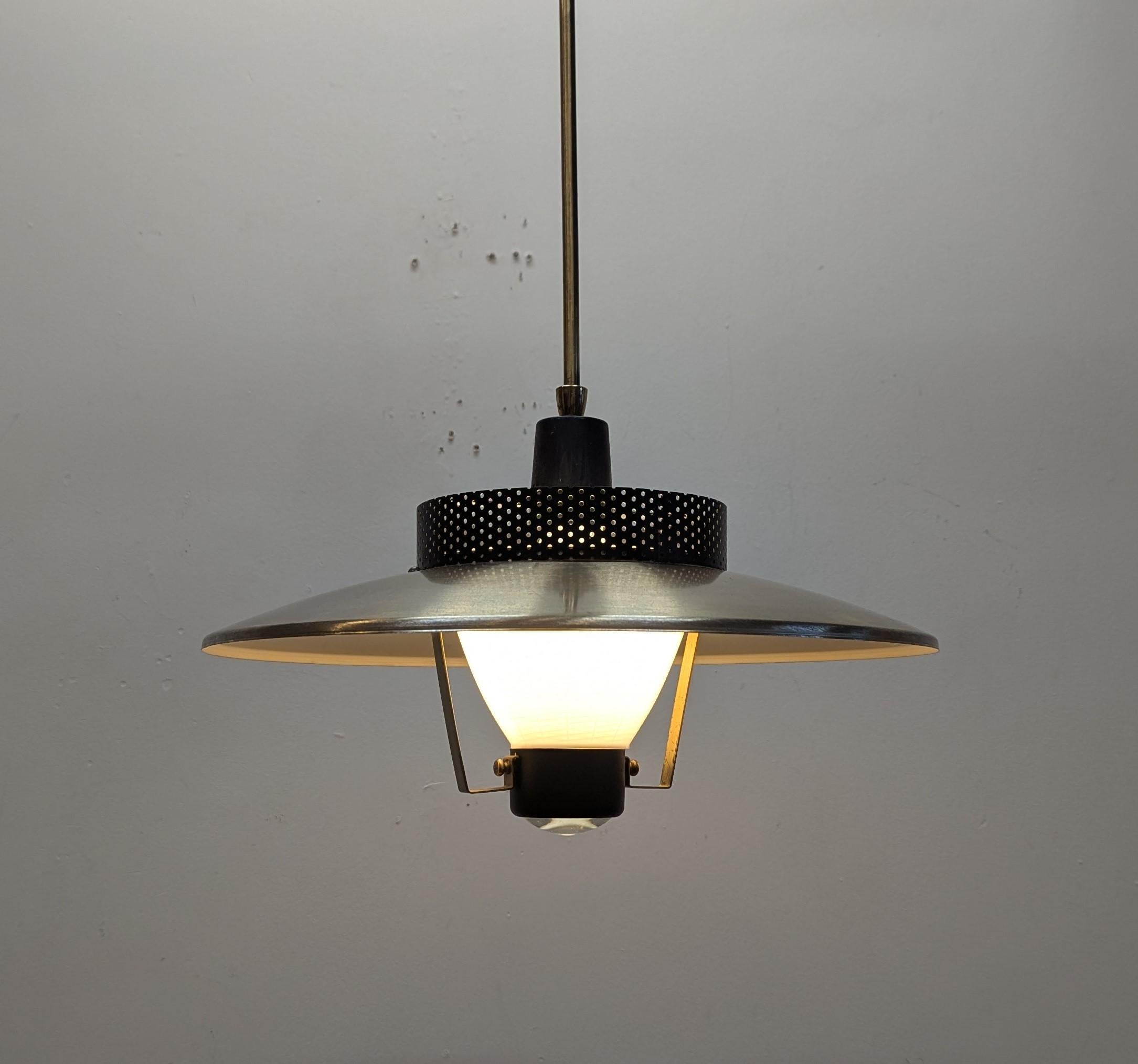 American Moe Lighting Mid Century Brass Pendant For Sale