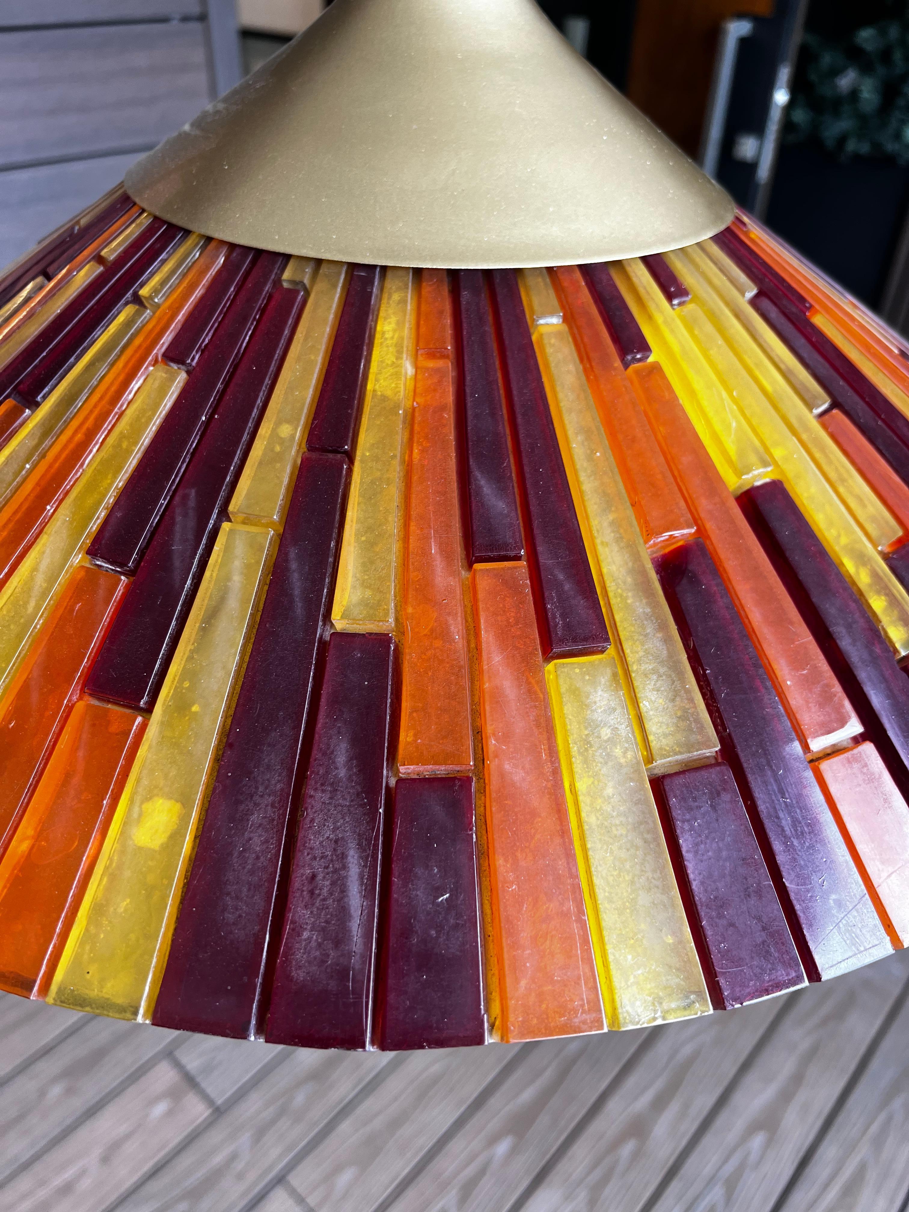 American Moe Lighting Mid-Century Modern Acrylic Pendant Fiesta Series
