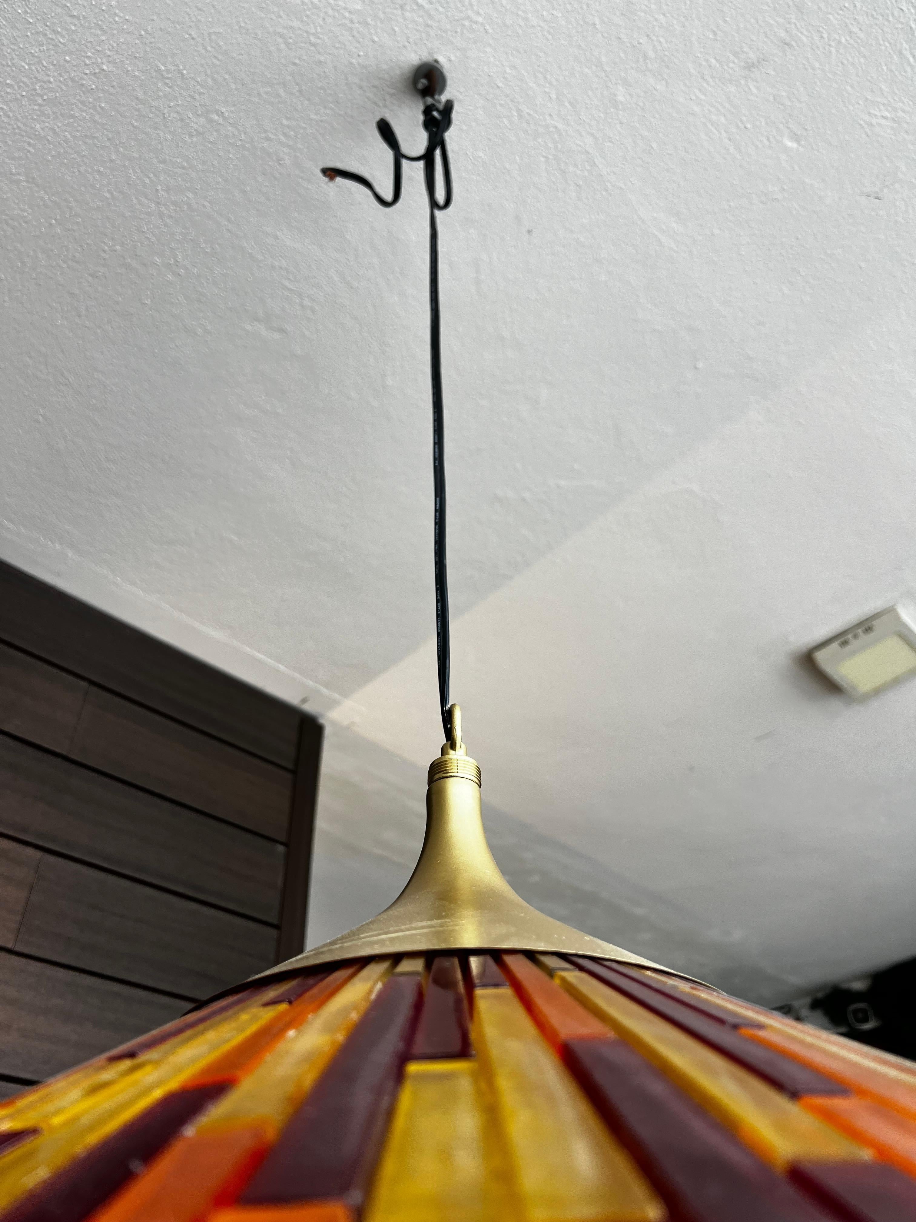 Mid-20th Century Moe Lighting Mid-Century Modern Acrylic Pendant Fiesta Series