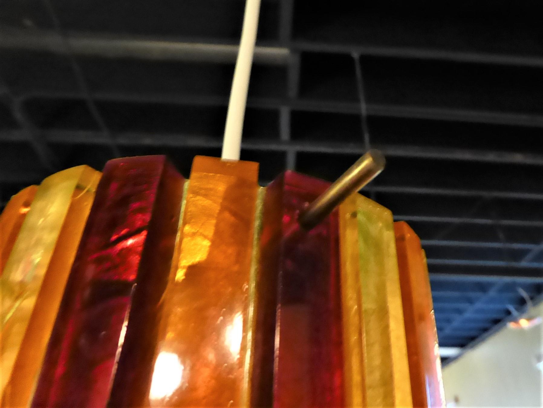 Moe Lighting Pair Mid-Century Modern Acrylic Pendants Fiesta Series, 1965 2