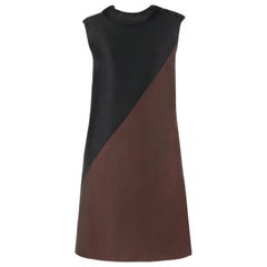 Vintage MOE NATHAN New York c.1960’s Brown Black Color Block Mod Sleeveless Shift Dress