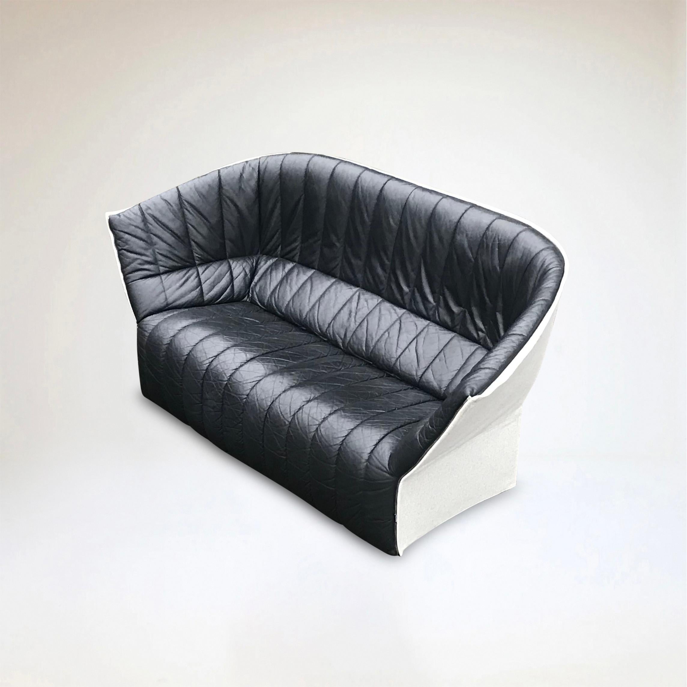 Moel leather living room set by Inga Sempé for Ligne Roset 2000s, set of 3 For Sale 2