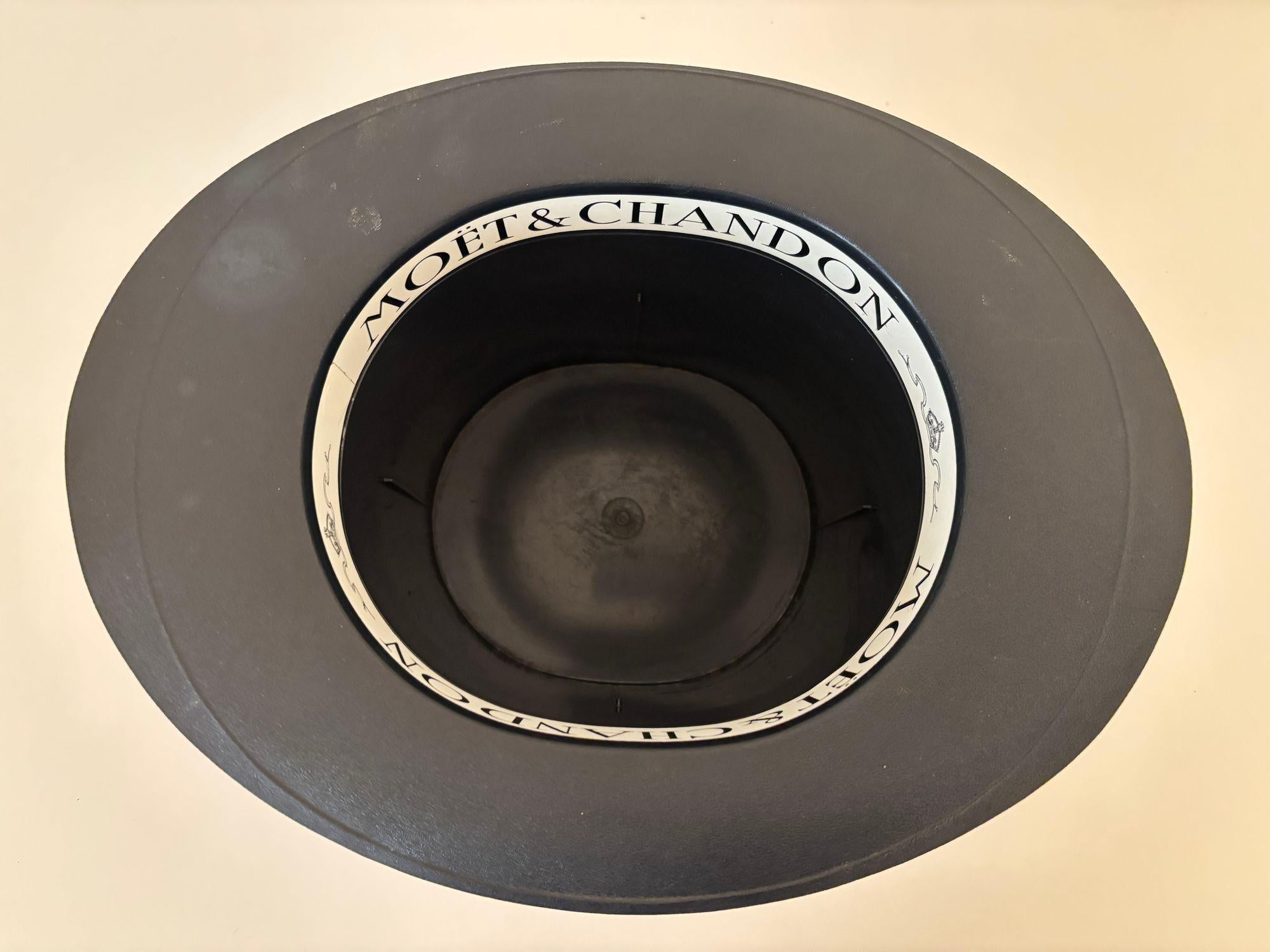 Secchiello da ghiaccio per champagne Moet & Chandon Black Top Hat in vendita 6