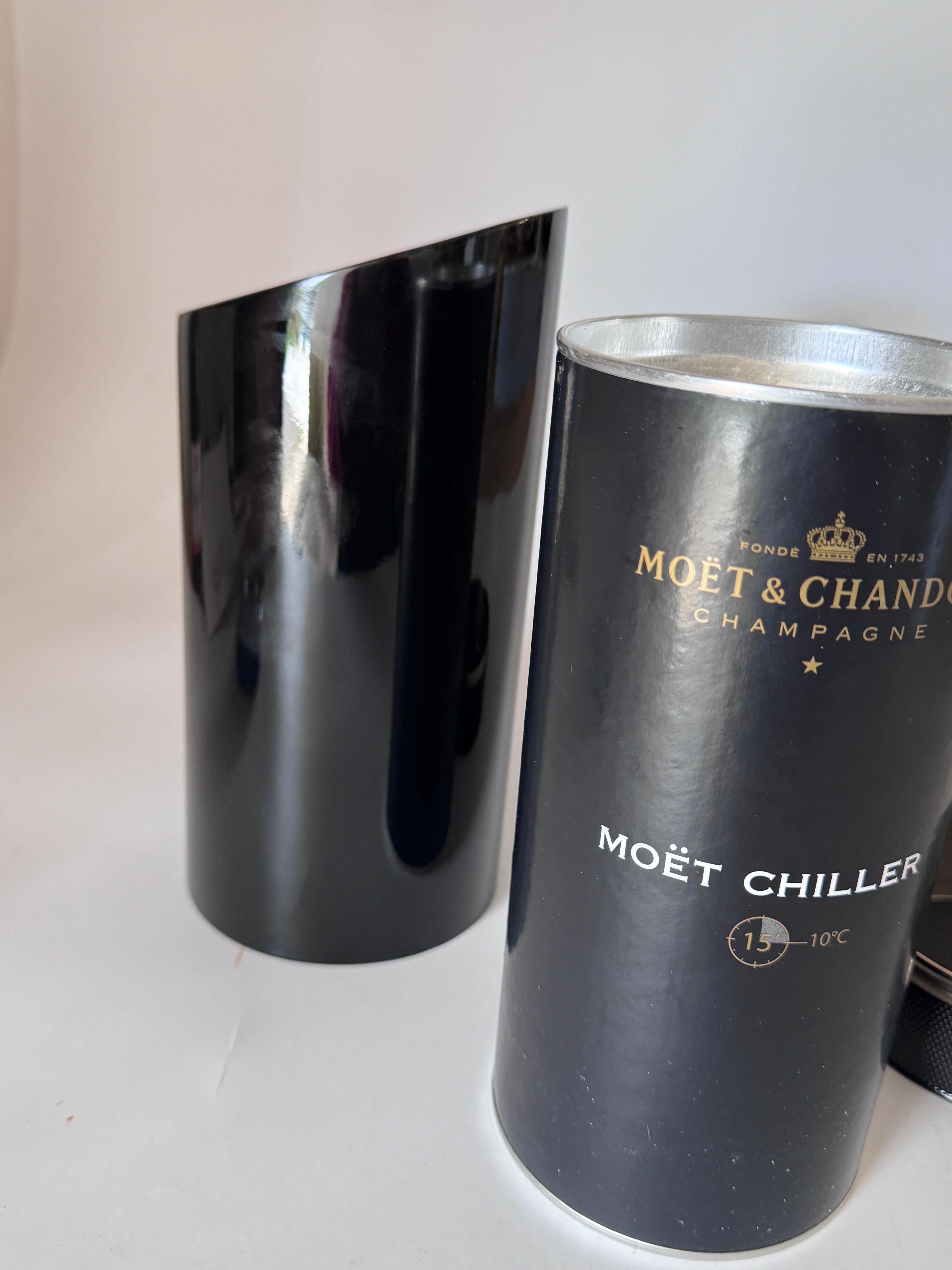 Moët & Chandon Champagne Bucket Metal Black and White Color by Jean Marc Gady For Sale 4
