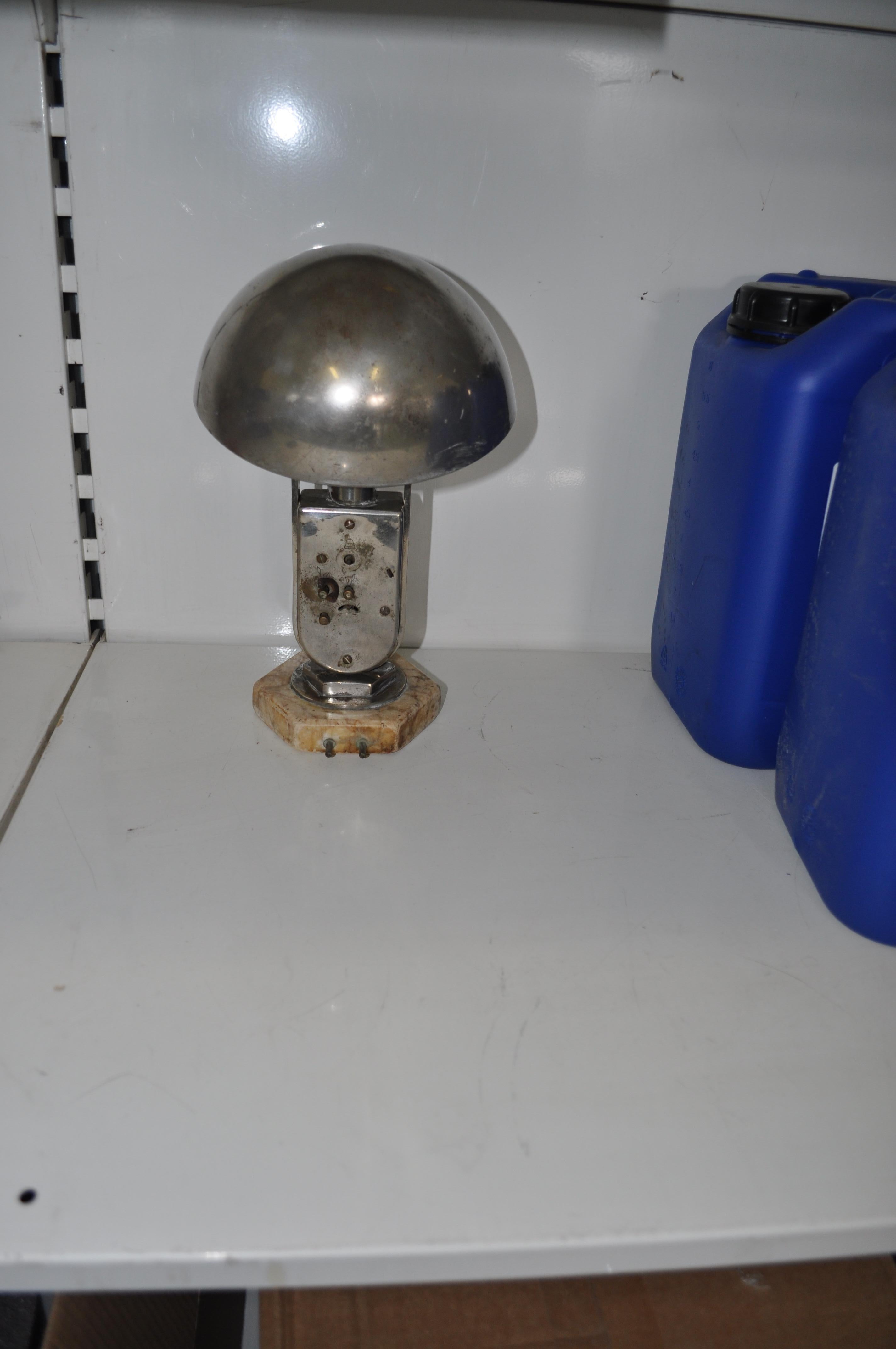 Mid-20th Century Mofem, Art Deco Lamp with Alarm Clock For Sale
