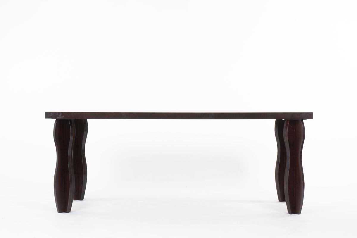 Dining table by designer Olivier Gagnière pour Artelano (signature on the feet, see picture)
Mogador model
4 feet and a rectangular top, in black stained beech
Can accommodate 8 persons

