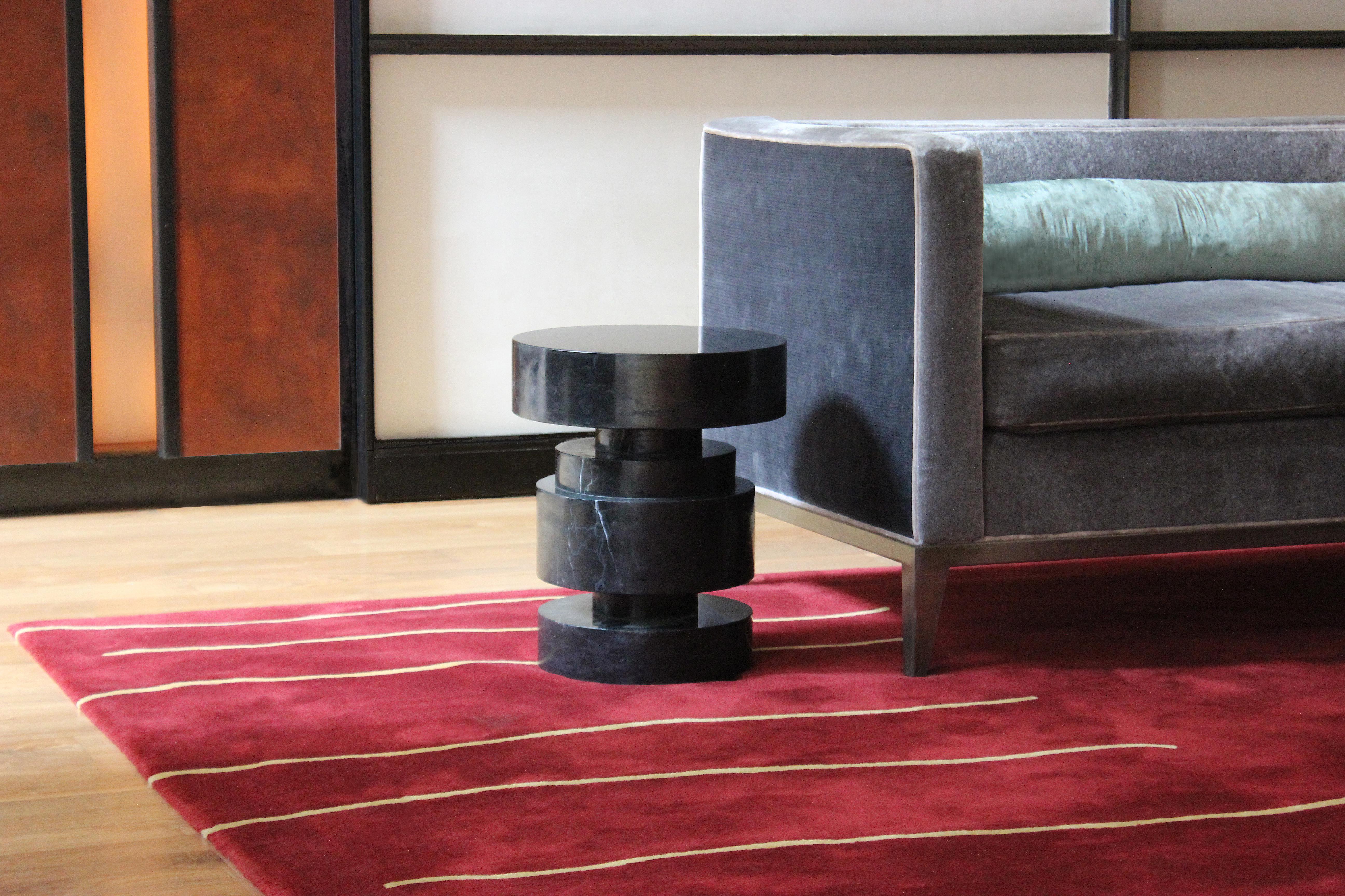 Modern Mogador Solid Marble Side Table For Sale