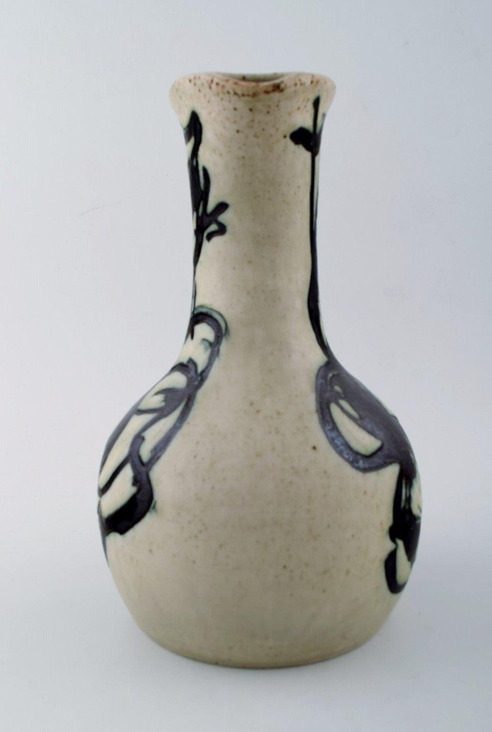 Scandinavo moderno Mogens Andersen per Royal Copenhagen. Brocca in gres con motivo astratto. in vendita