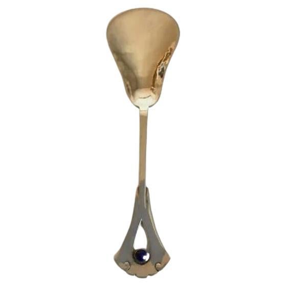 Mogens Ballin Silver Spoon with Blue Stone For Sale