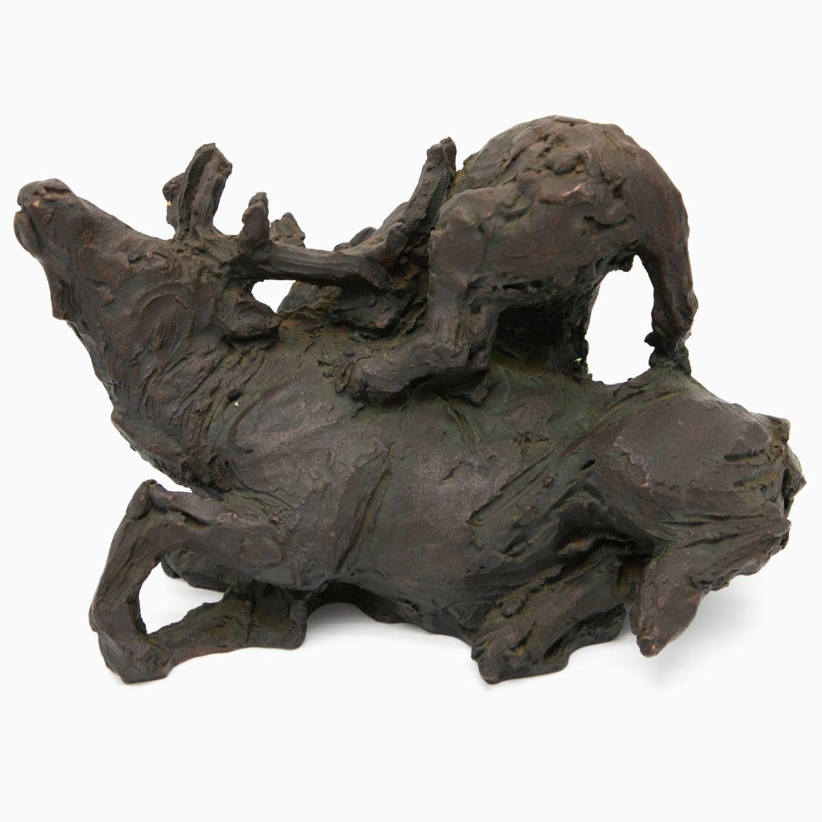 Mogens Bøggild, Bronzeskulptur eines Hirsches und eines Jaguars im Angebot 3