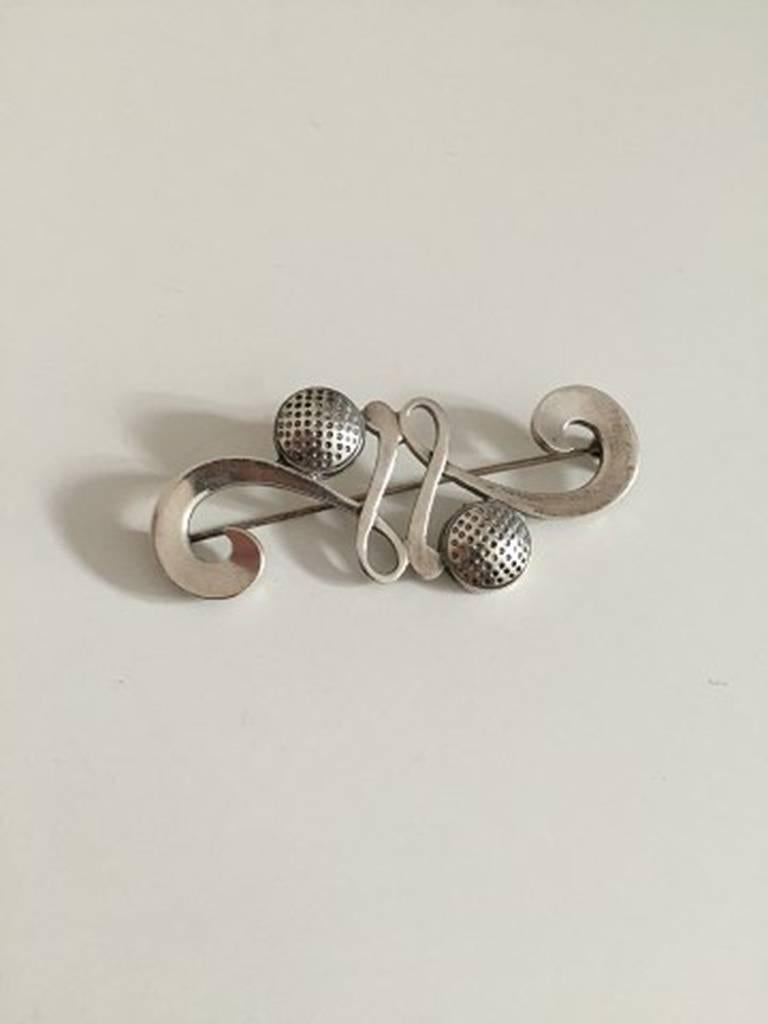 Mogens Bjorn-Andersen Brooch in Sterling Silver. Measures 6.6 cm / 2 19/32 in and is in good condition. Weighs 19.9 g / 0.70 oz.