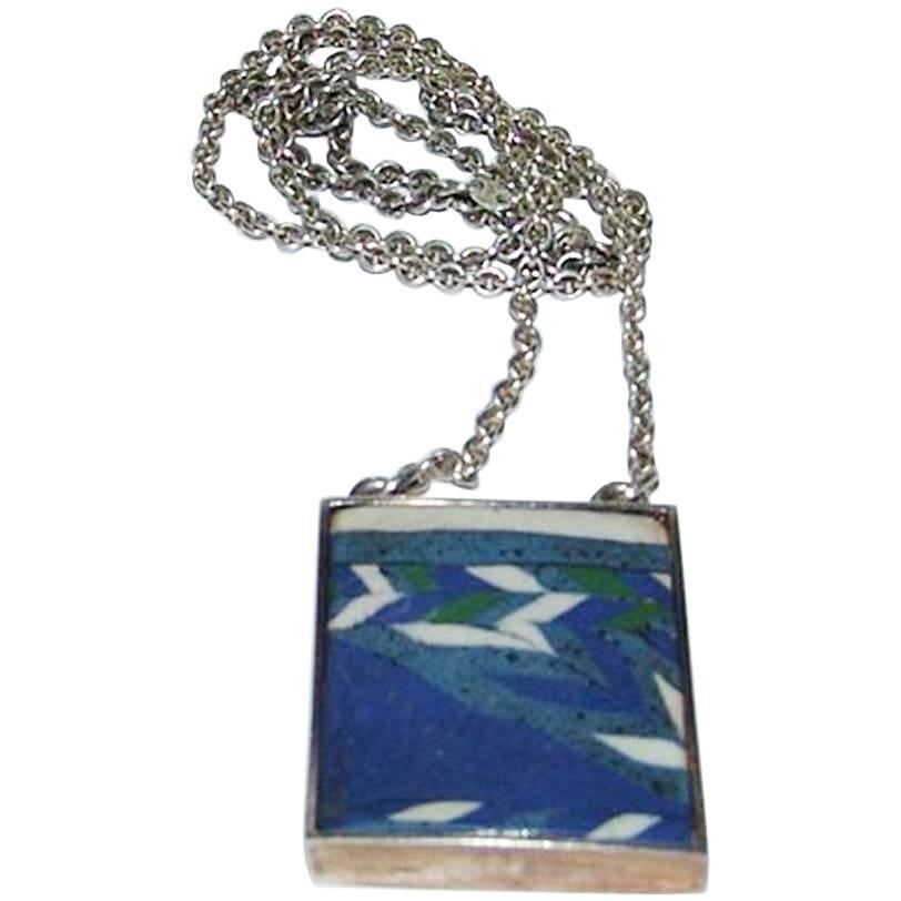 Mogens Bjorn-Andersen Sterling Silver Pendent with Large Stone For Sale