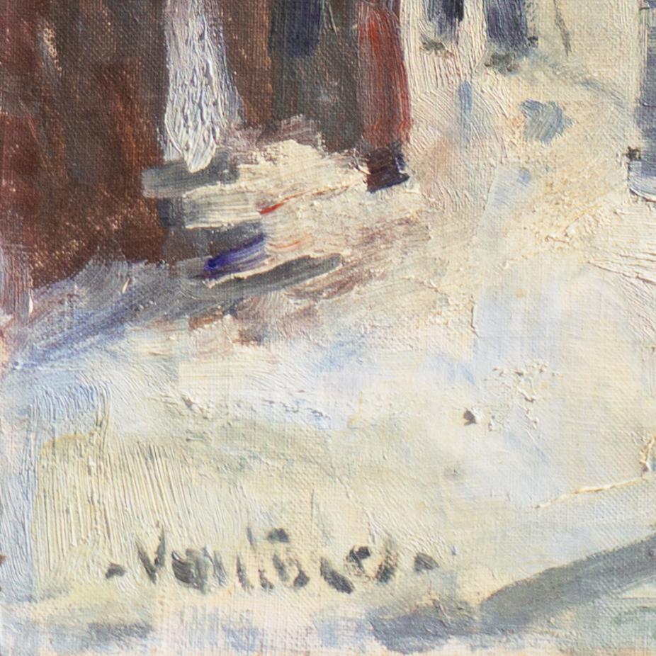 'Montmartre in Winter', Paris Post-Impressionist oil, Charlottenborg, Copenhagen - Painting by Mogens Erik Christien Vantore
