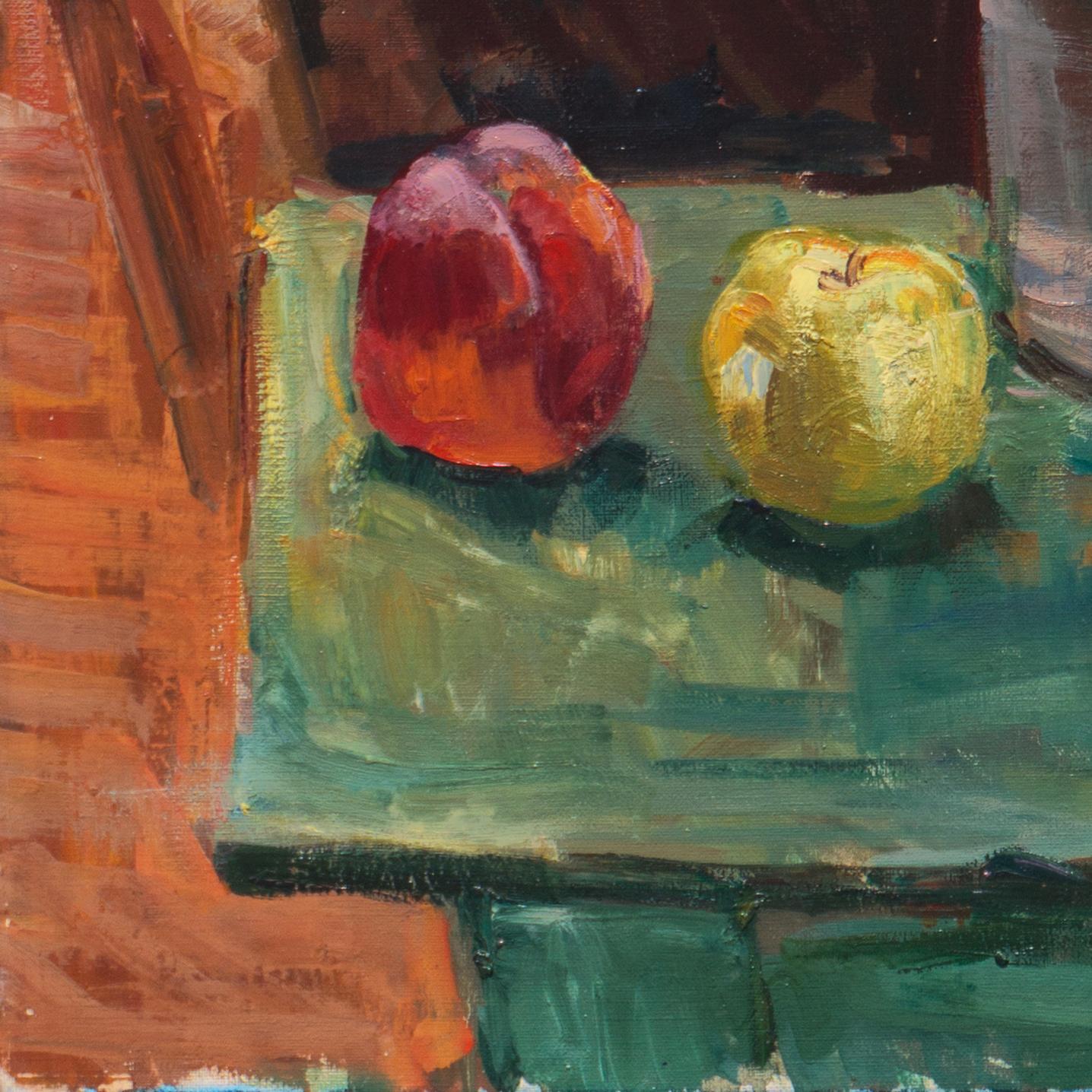 Melocotones, manzanas y rosas