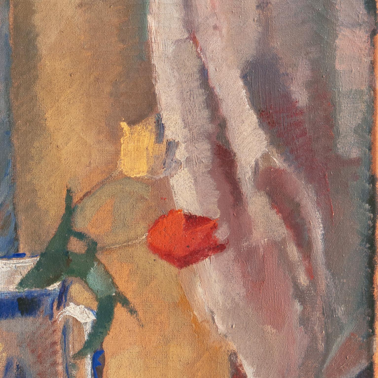 'Tulips on a Window Sill', Paris, Royal Danish Academy, Charlottenborg Gallery - Post-Impressionist Painting by Mogens Erik Christien Vantore