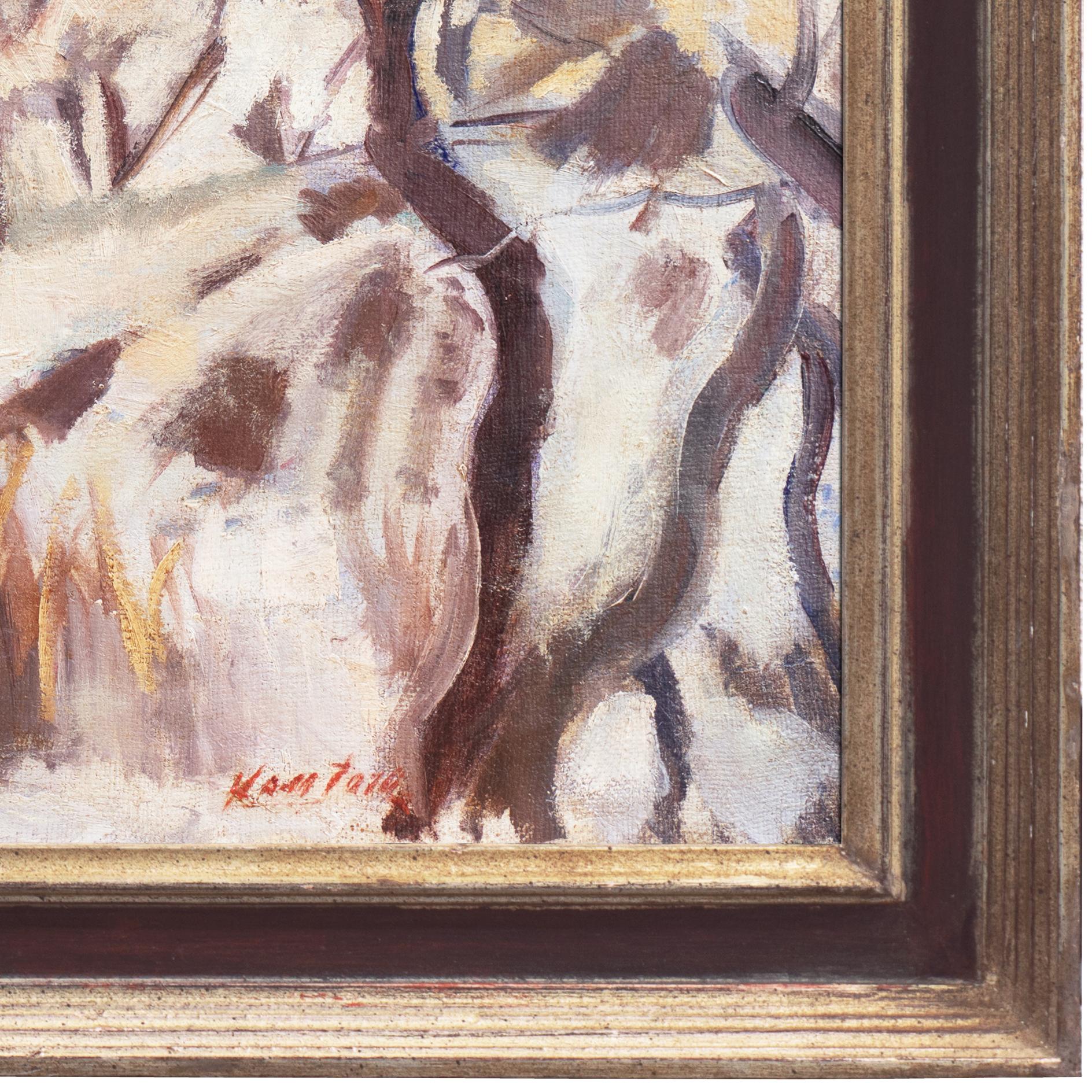 'Winter Landscape, Red Farmhouse', Post-Impressionist oil, Paris Salon, Benezit For Sale 1