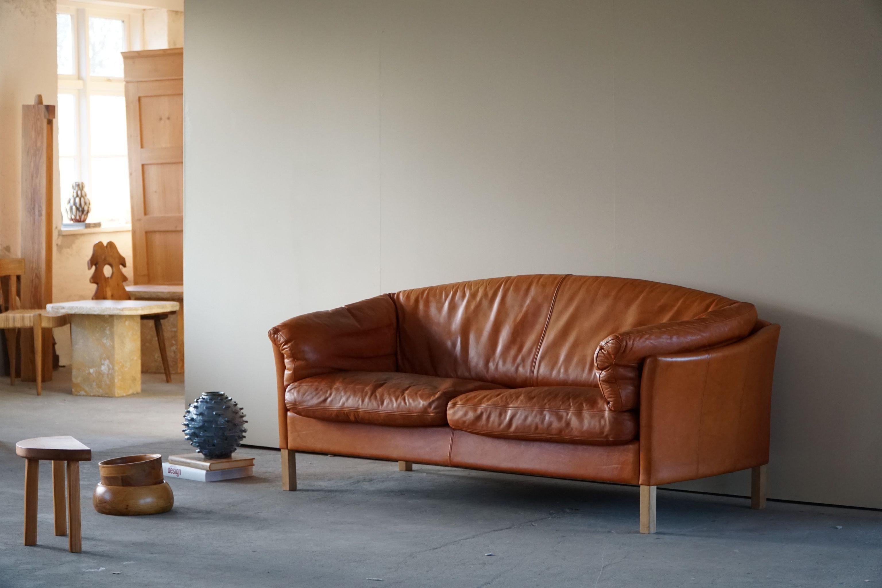 Mogens Hansen 2.5 Sofa in Cognac Coloured Leather, Model 535, Danish Design 5