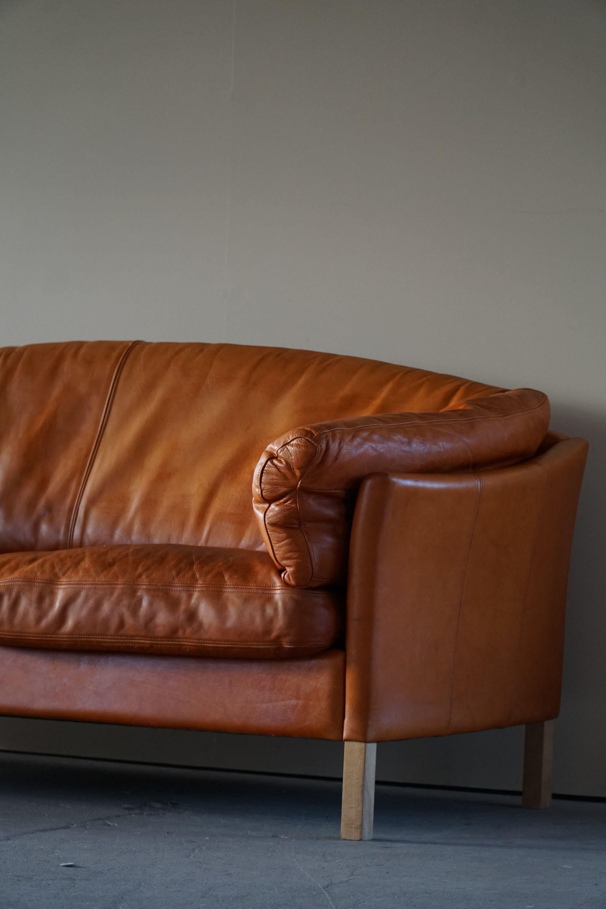 Mogens Hansen 2.5 Sofa in Cognac Coloured Leather, Model 535, Danish Design 11