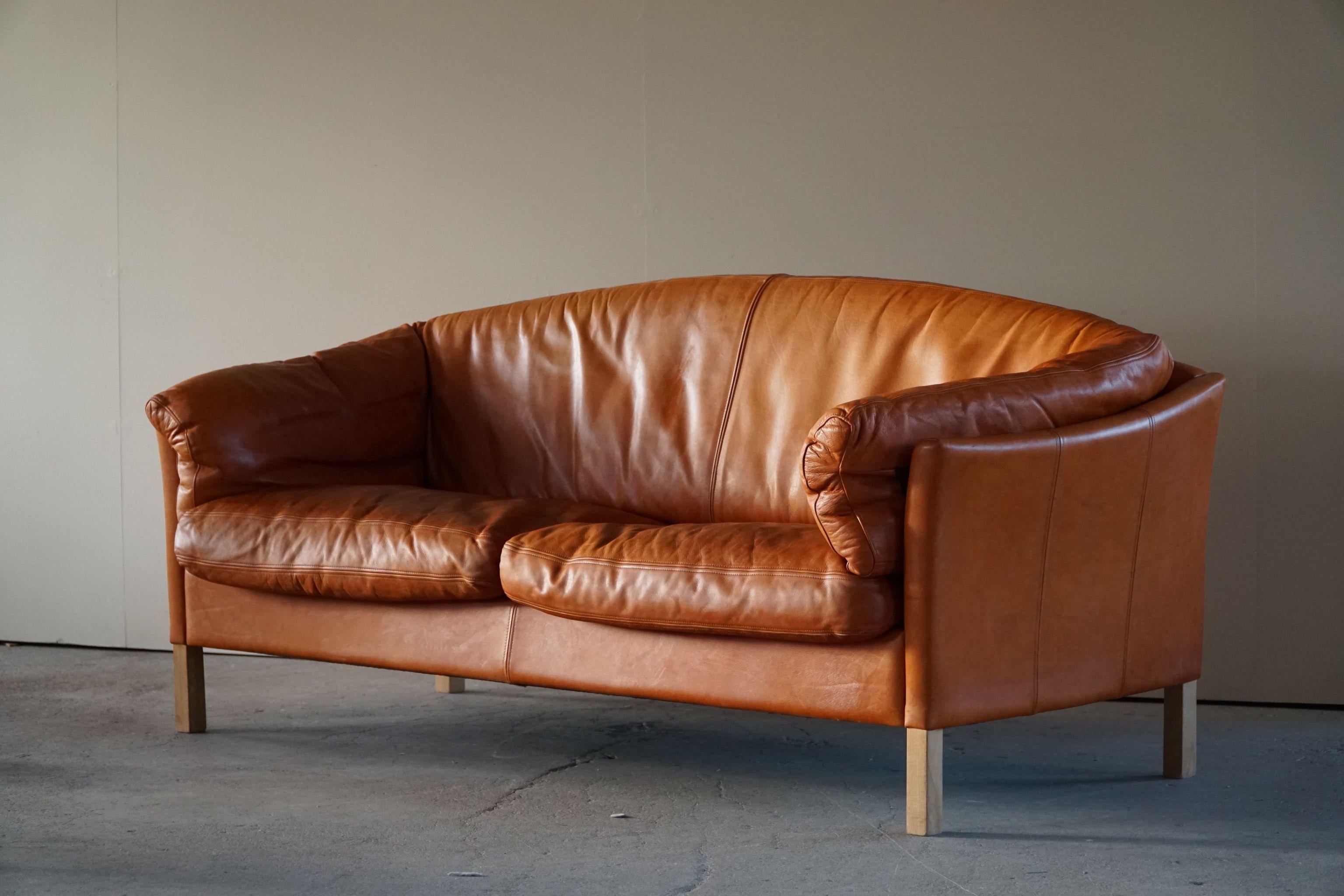20th Century Mogens Hansen 2.5 Sofa in Cognac Coloured Leather, Model 535, Danish Design