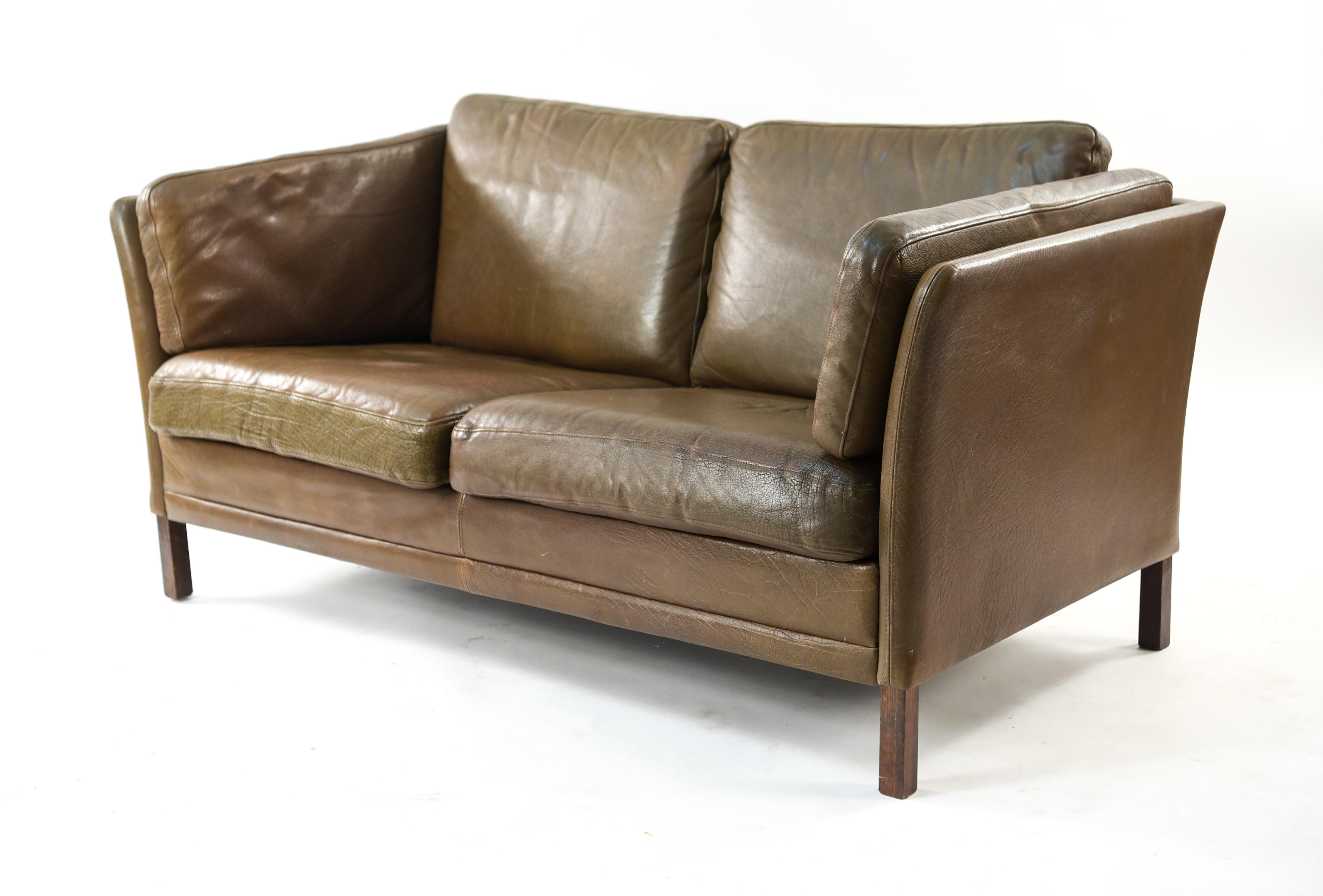 Mogens Hansen Buffalo Hide 2-Seat Sofa or Loveseat 4