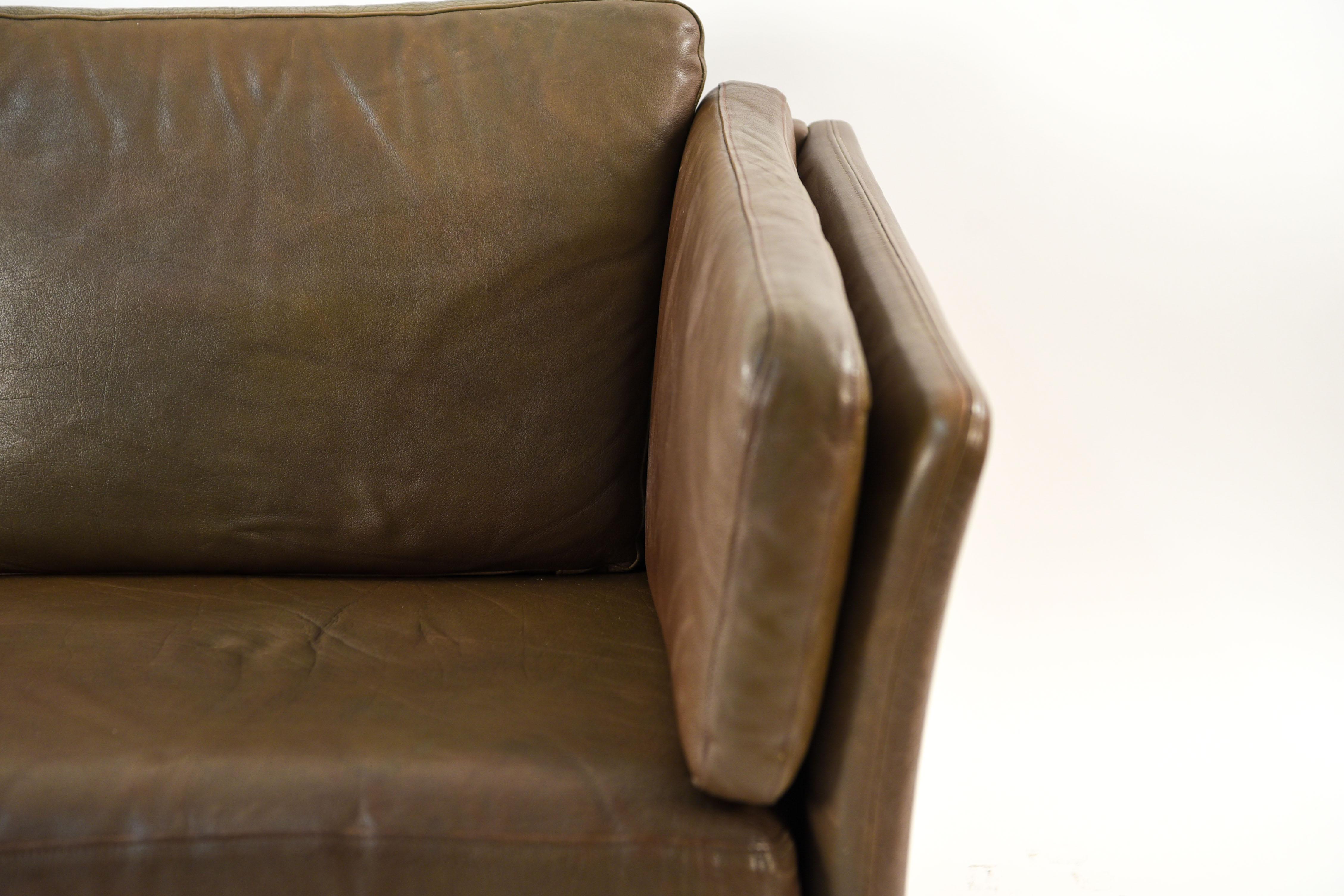 Leather Mogens Hansen Buffalo Hide 2-Seat Sofa or Loveseat