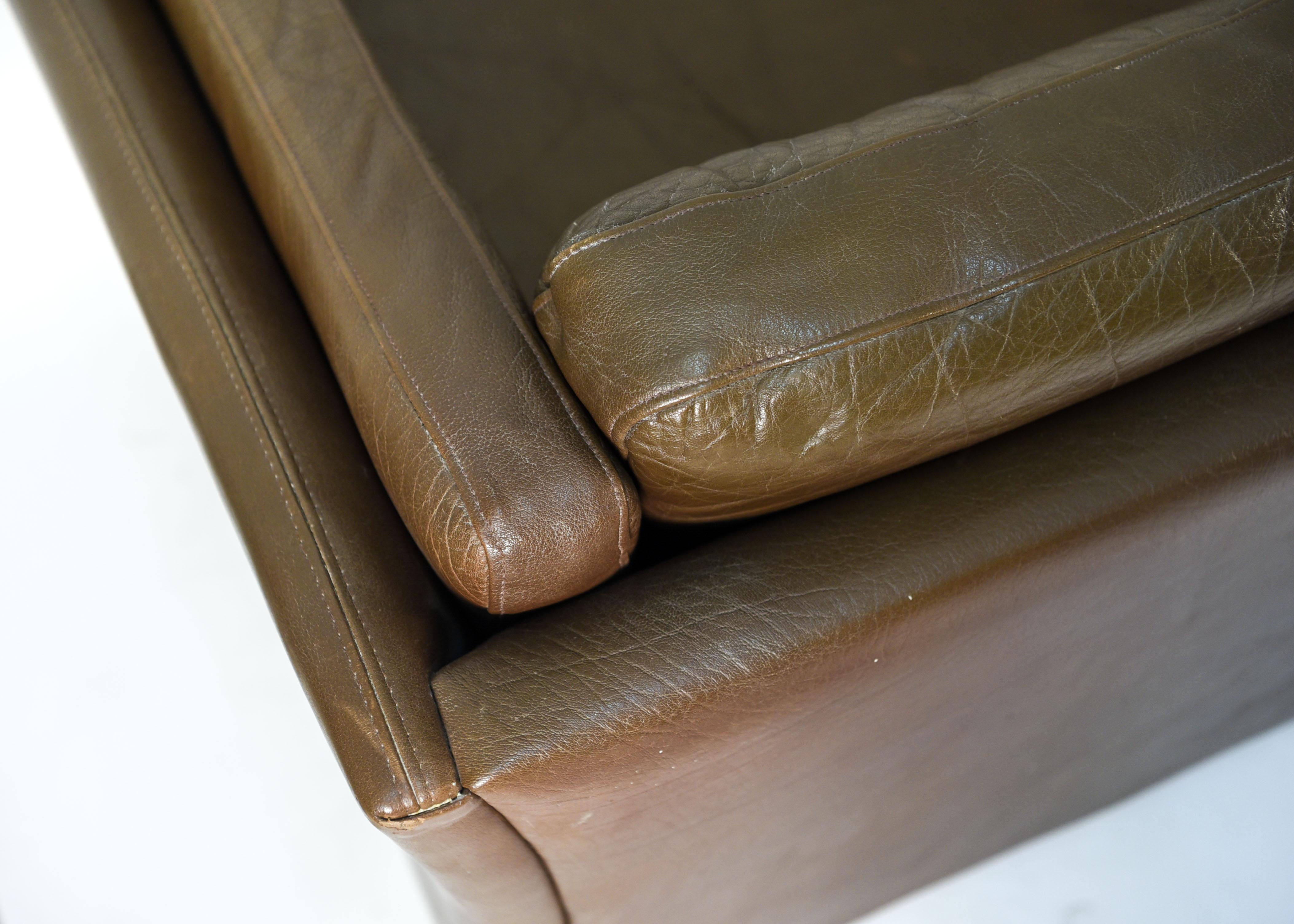 Mogens Hansen Buffalo Hide Leather 3-Seater Sofa 3
