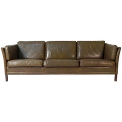 Mogens Hansen Buffalo Hide Leather 3-Seater Sofa