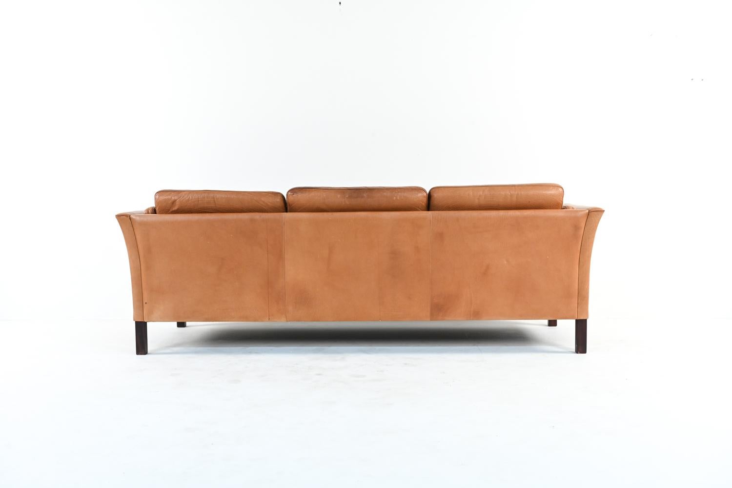 Danish Mogens Hansen Buffalo Leather Sofa, c. 1970's
