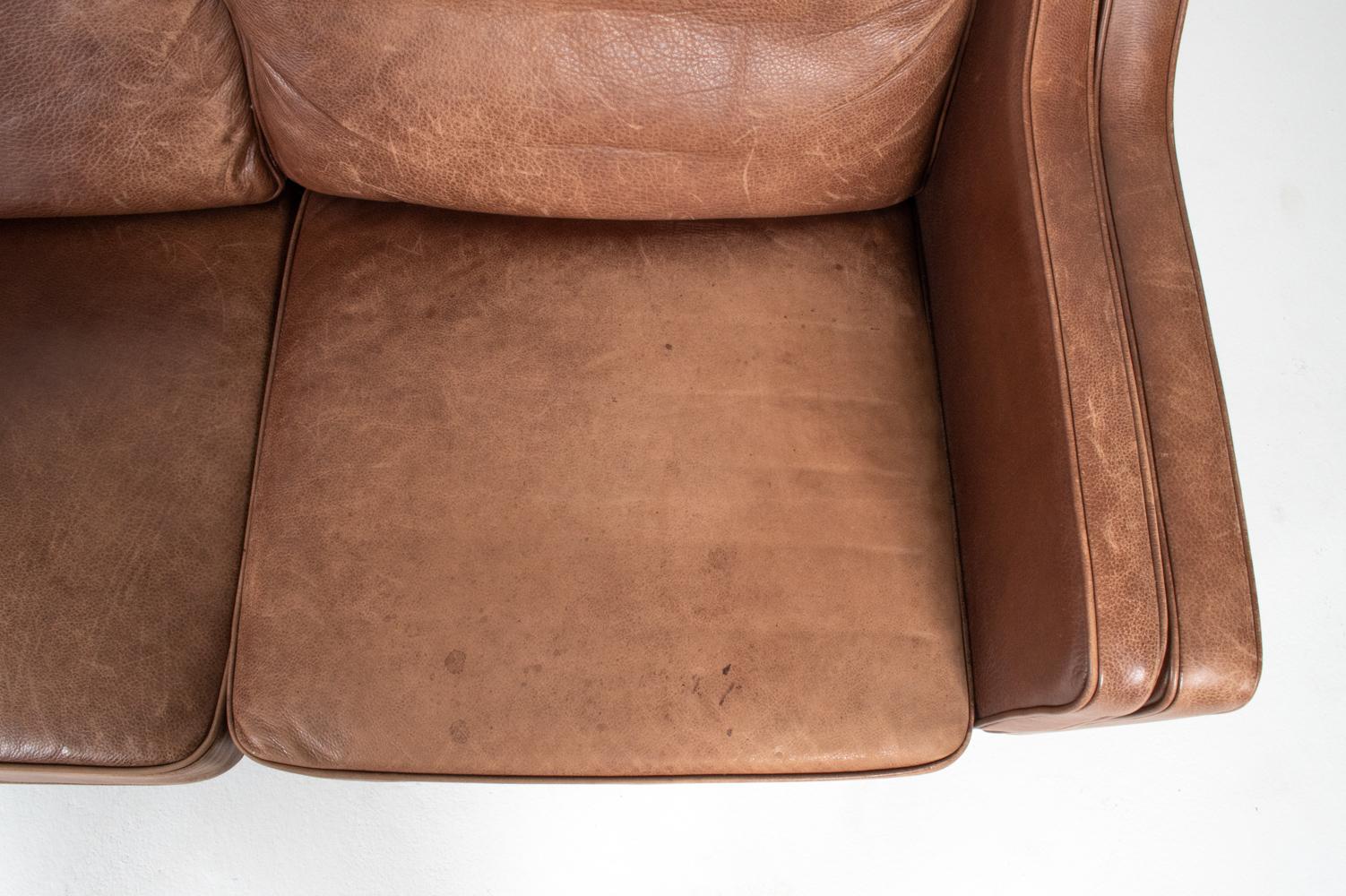 Mogens Hansen Danish Mid-Century Leather 3-Seater Sofa 2