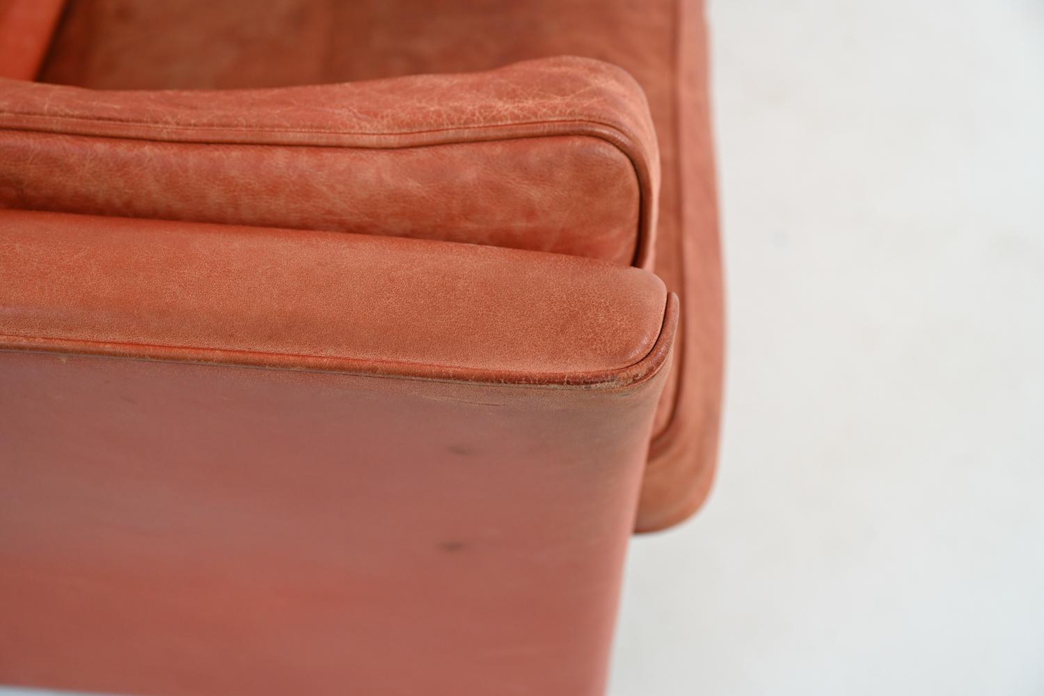 Mogens Hansen Danish Mid-Century Leather Sofa, c. 1970's For Sale 7