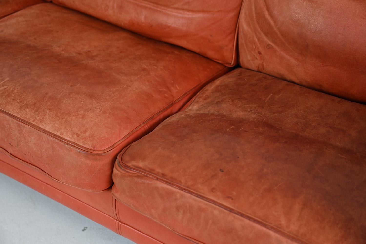 20th Century Mogens Hansen Danish Mid-Century Leather Sofa, c. 1970's For Sale