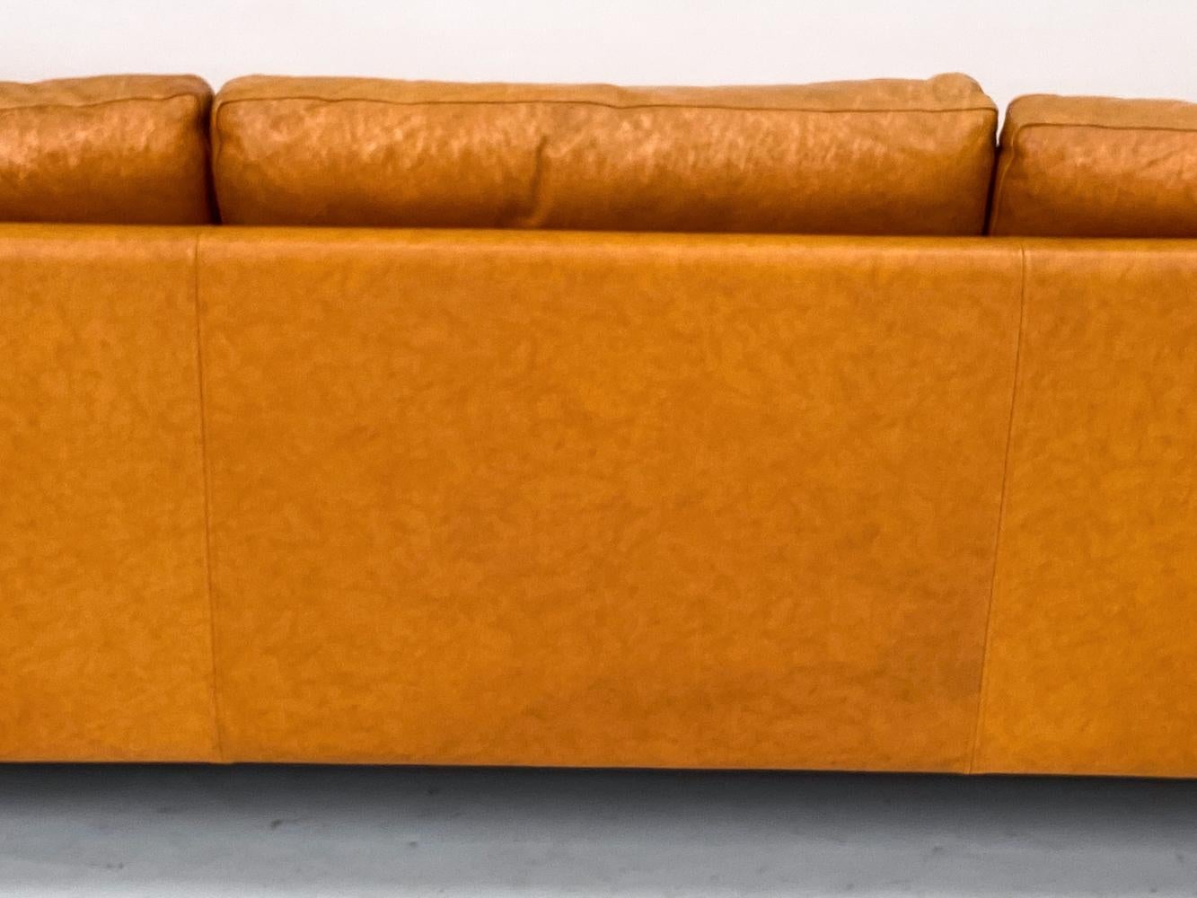 Mogens Hansen Danish Modern Brandy Leather Sofa Suite 5