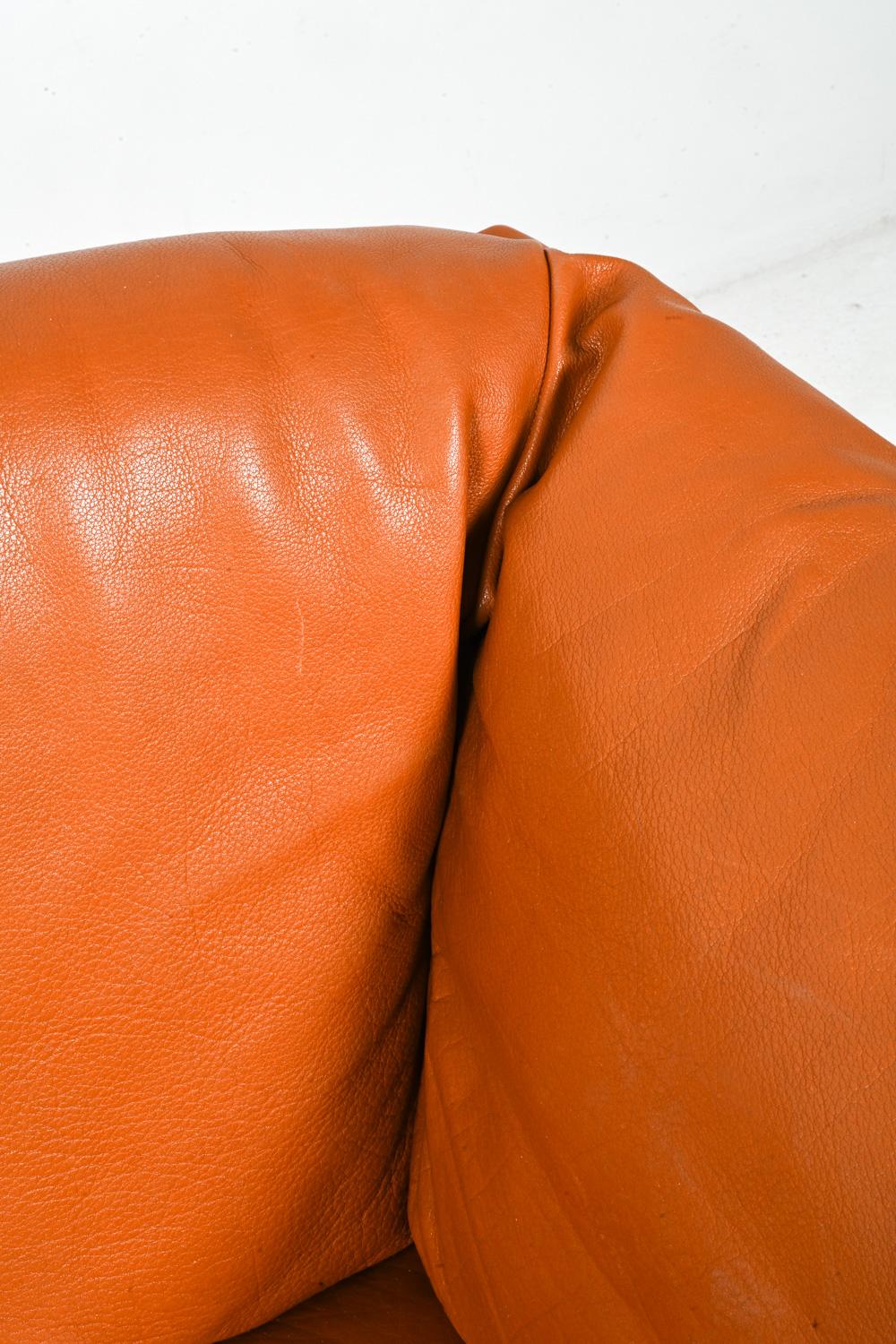 Mogens Hansen Danish Modern Two-Seat Sofa in Leather & Oak For Sale 1