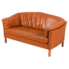 Mogens Hansen Danish Modern Two-Seat Sofa in Leather & Oak