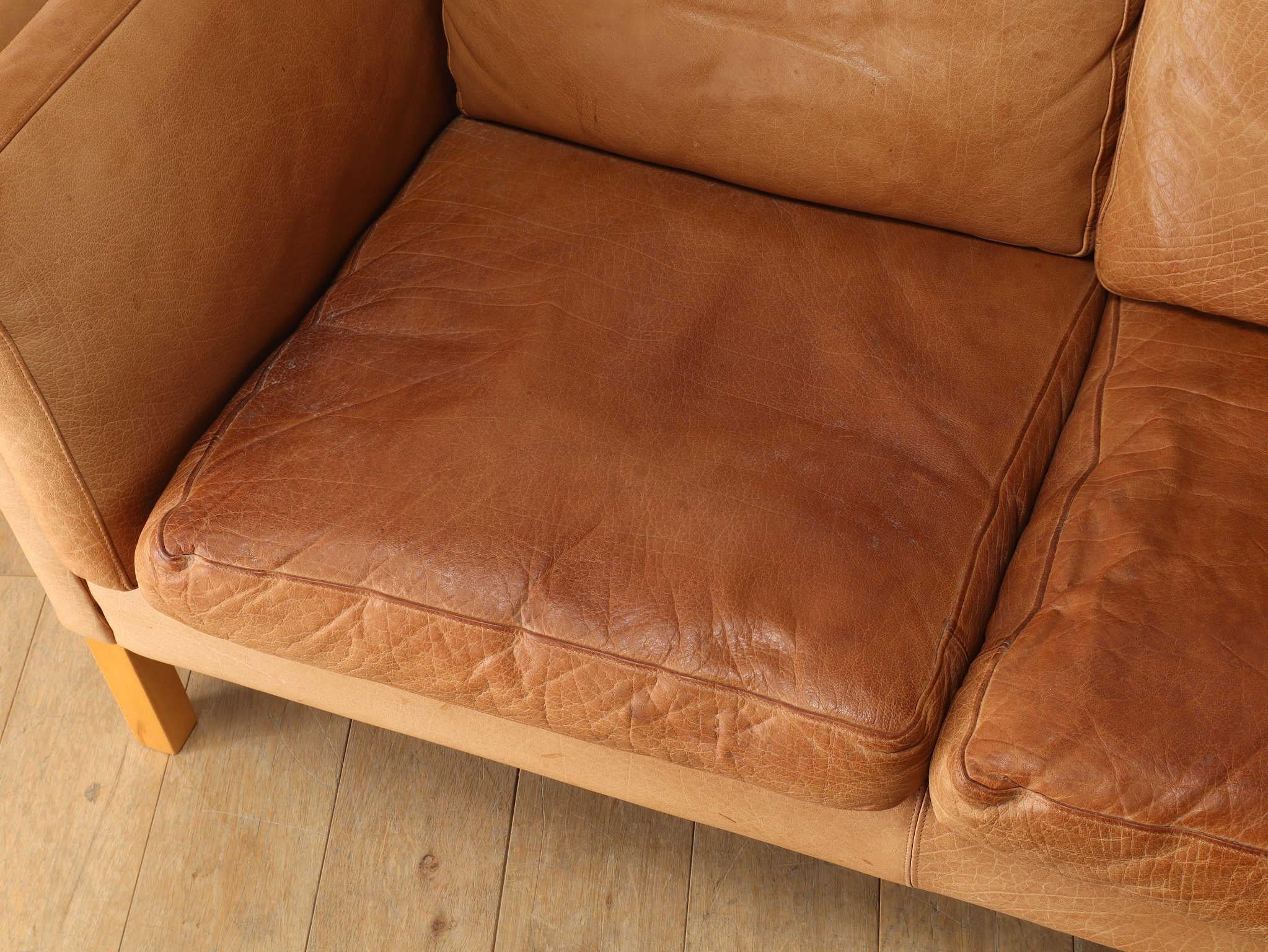 Mogens Hansen Leder 2-Sitzer Sofa 1970er Jahre im Zustand „Gut“ im Angebot in Shibuya-ku, 13