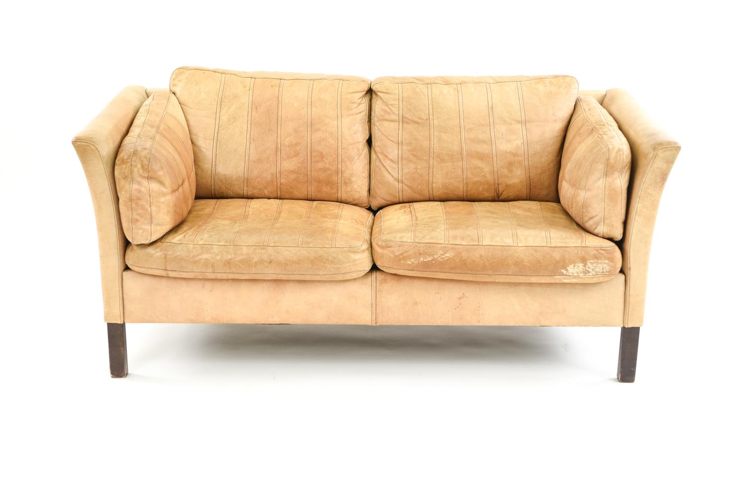 Mid-Century Modern Mogens Hansen Leather Sofa Suite