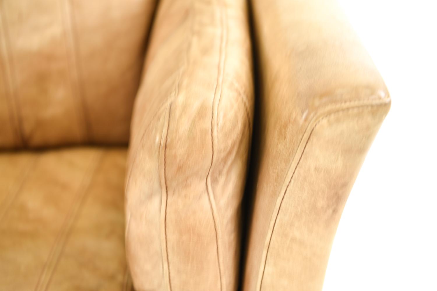 Mogens Hansen Leather Sofa Suite In Fair Condition In Norwalk, CT