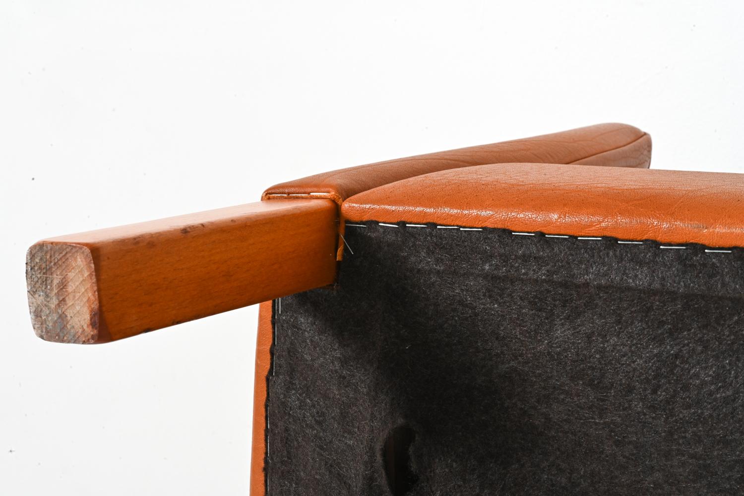 Mogens Hansen Model 535 Danish Modern Three-Seat Sofa in Leather & Oak For Sale 13