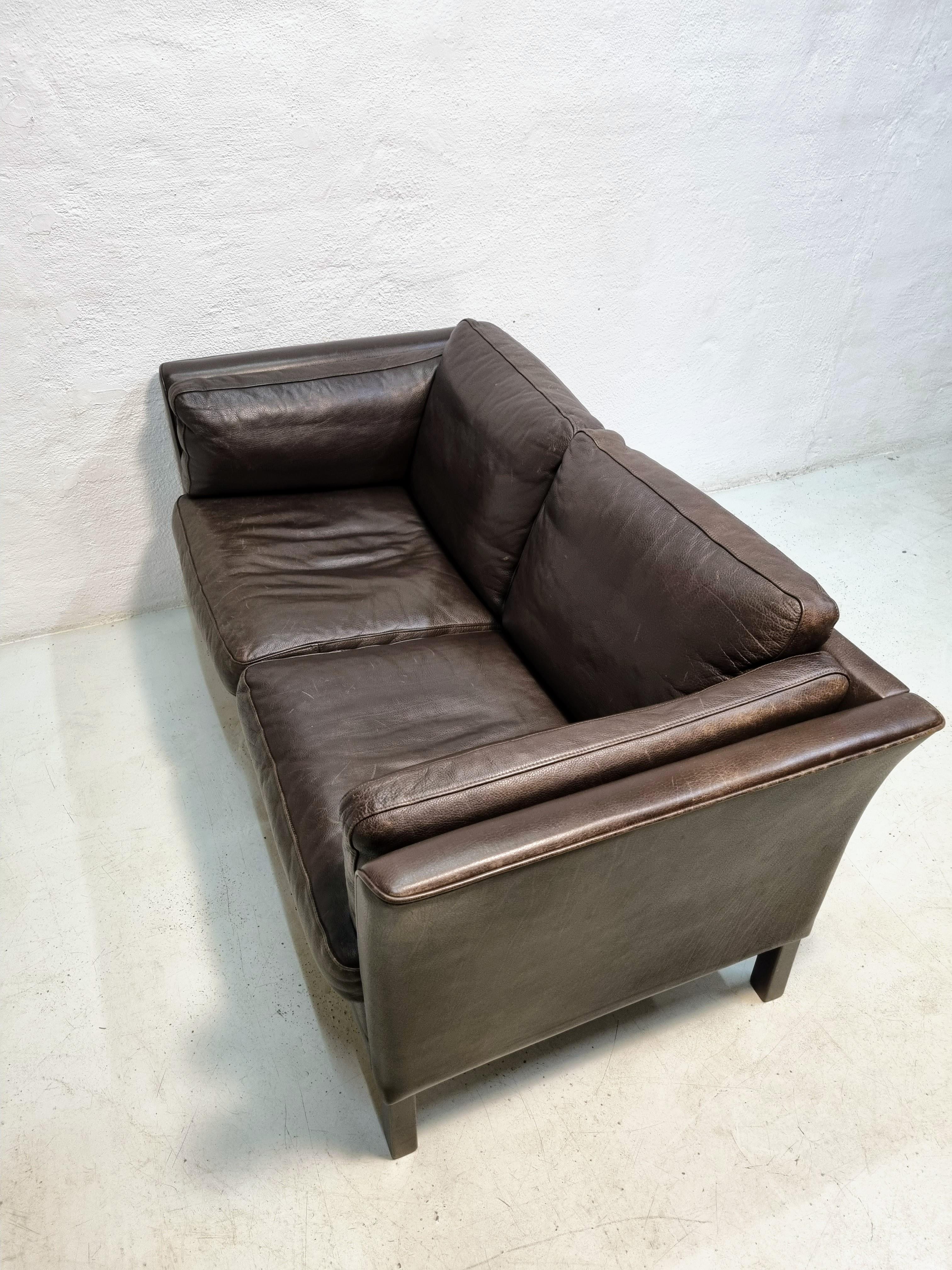 20th Century Mogens Hansen Model MH2225 Leather Sofa