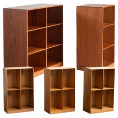 Mogens Koch 5 Bookcases in Oak and Teak for Rud, Rasmussen