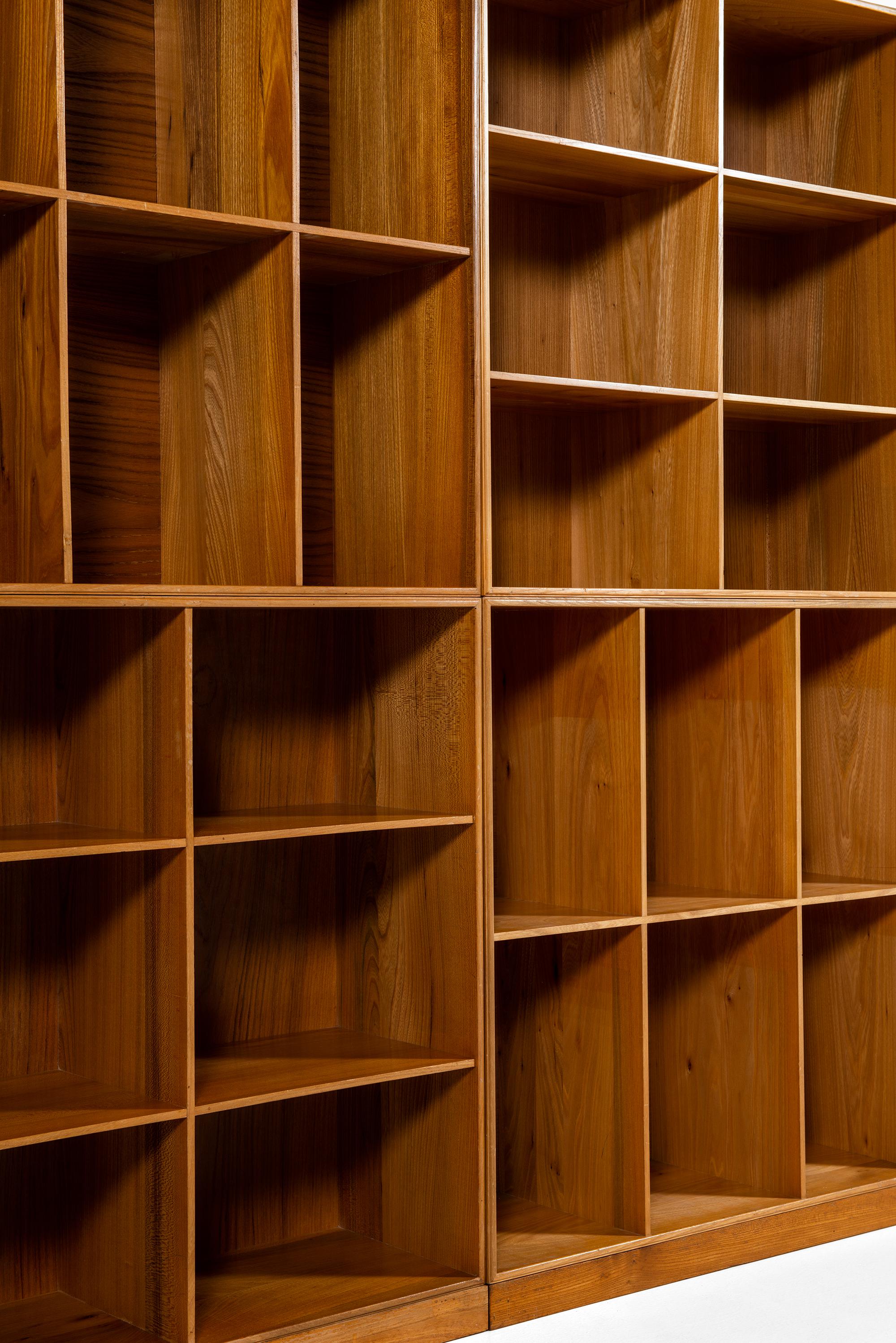 Mogens Koch Bookcases in Elm Produced by Rud Rasmussen in Denmark 3