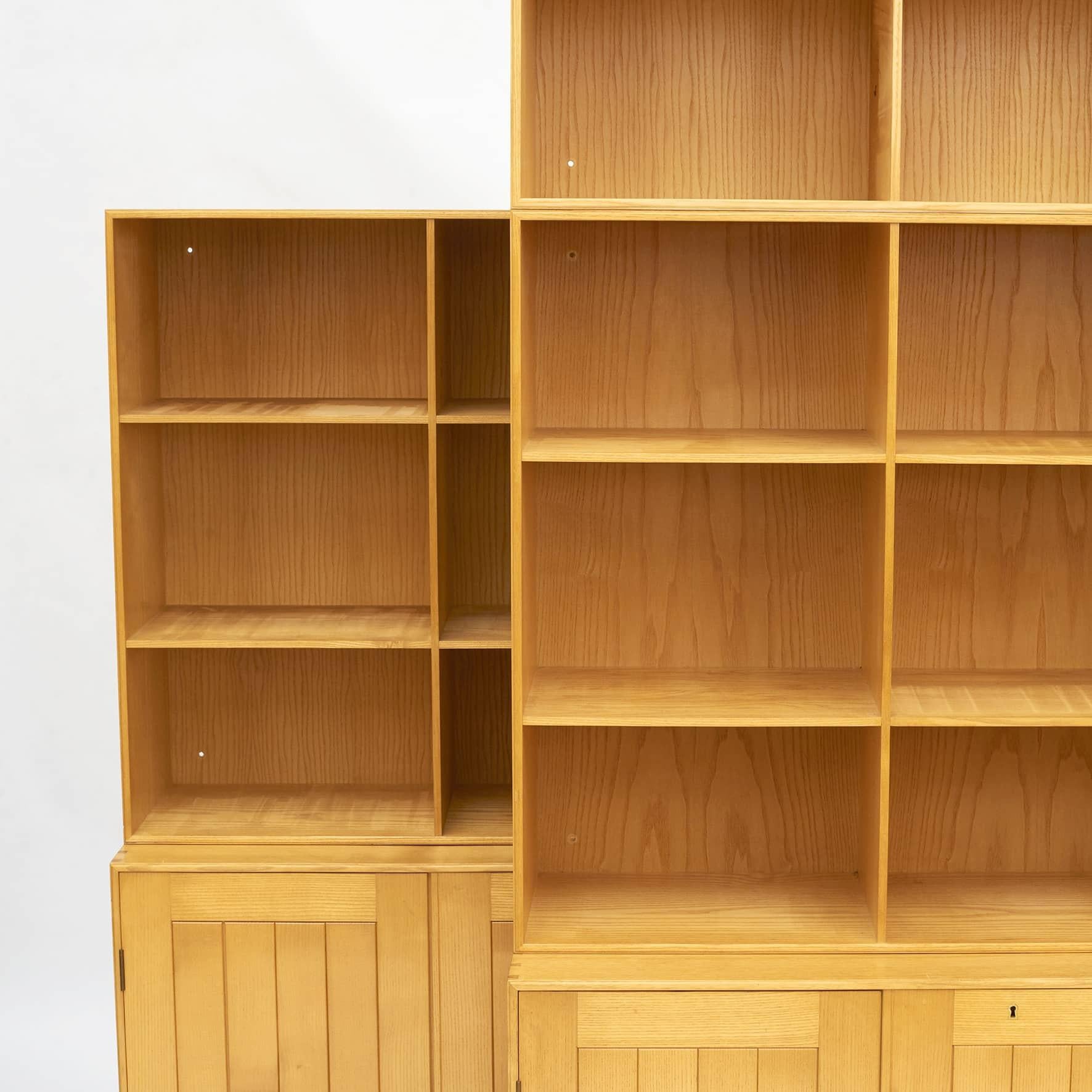 20th Century Mogens Koch Cabinet & Bookcase in Ash Wood by Cabinetmaker Rud, Rasmussen For Sale