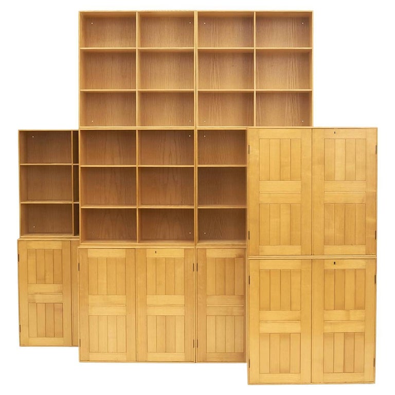 Mogens Koch Cabinet and Bookcase in Ash Wood by Cabinetmaker Rud, Rasmussen  For Sale at 1stDibs