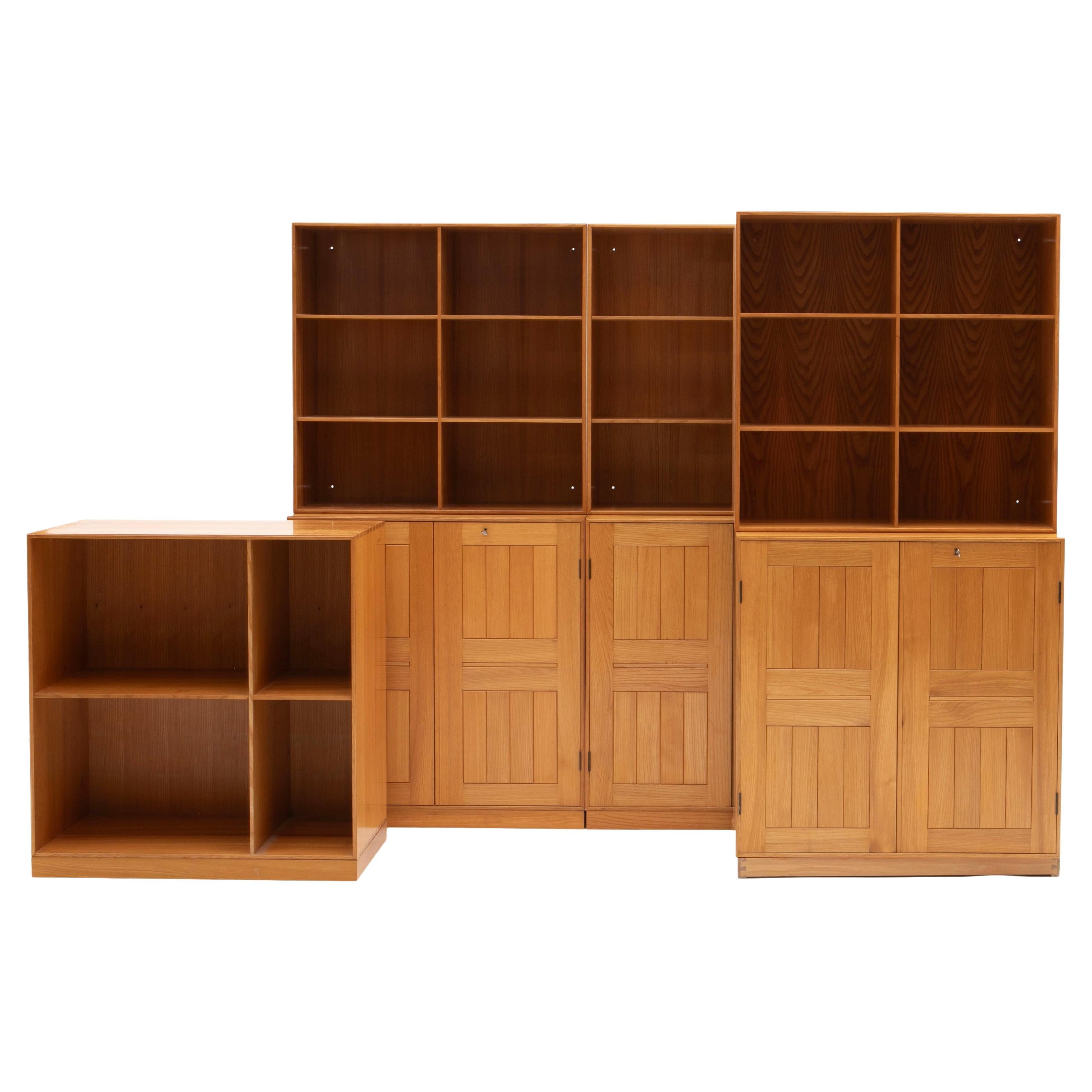 Mogens Koch Cabinet & Bookcase in Ash Wood by Cabinetmaker Rud, Rasmussen For Sale