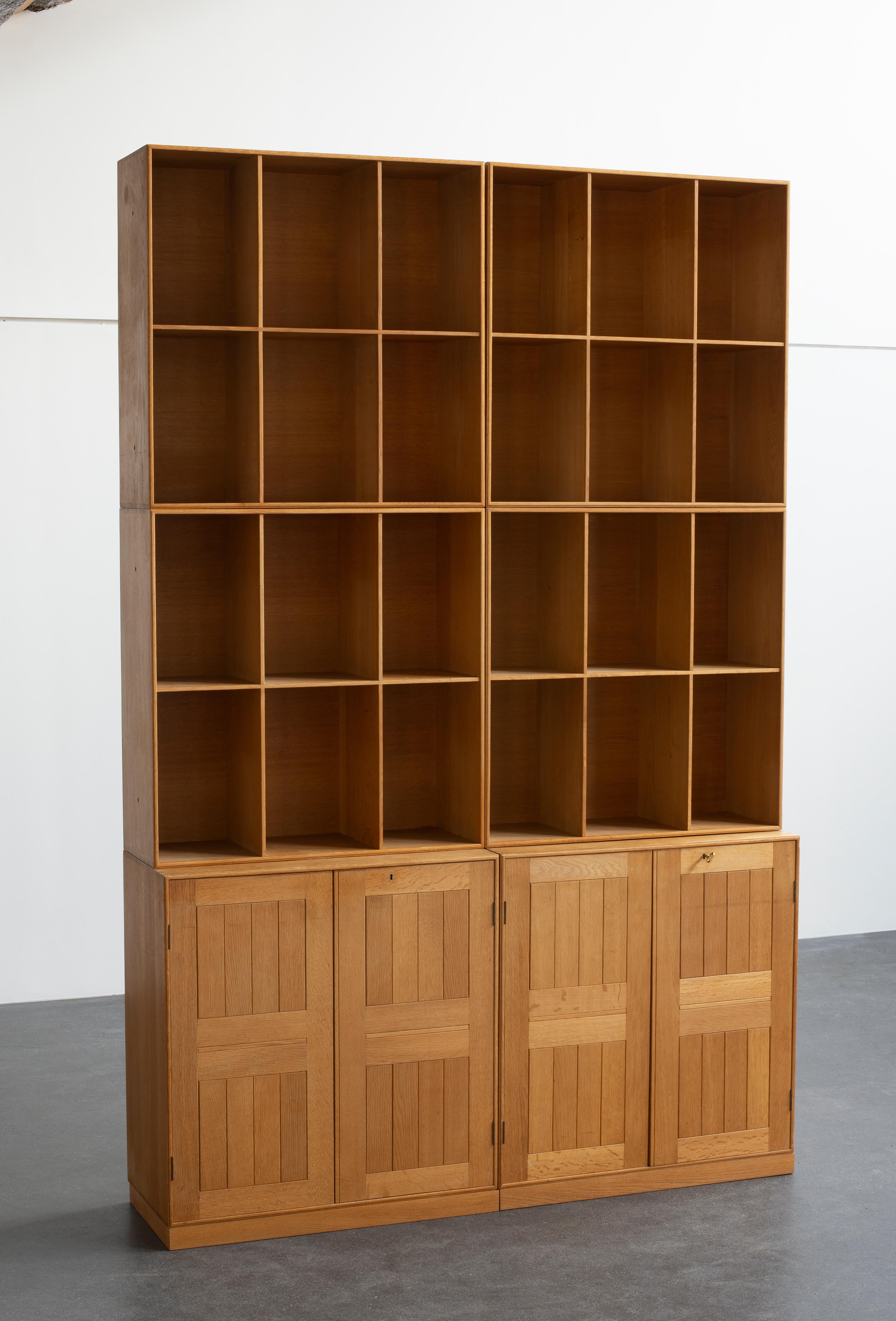 Danish Mogens Koch Cabinets and Bookcases in Oak for Rud. Rasmussen For Sale