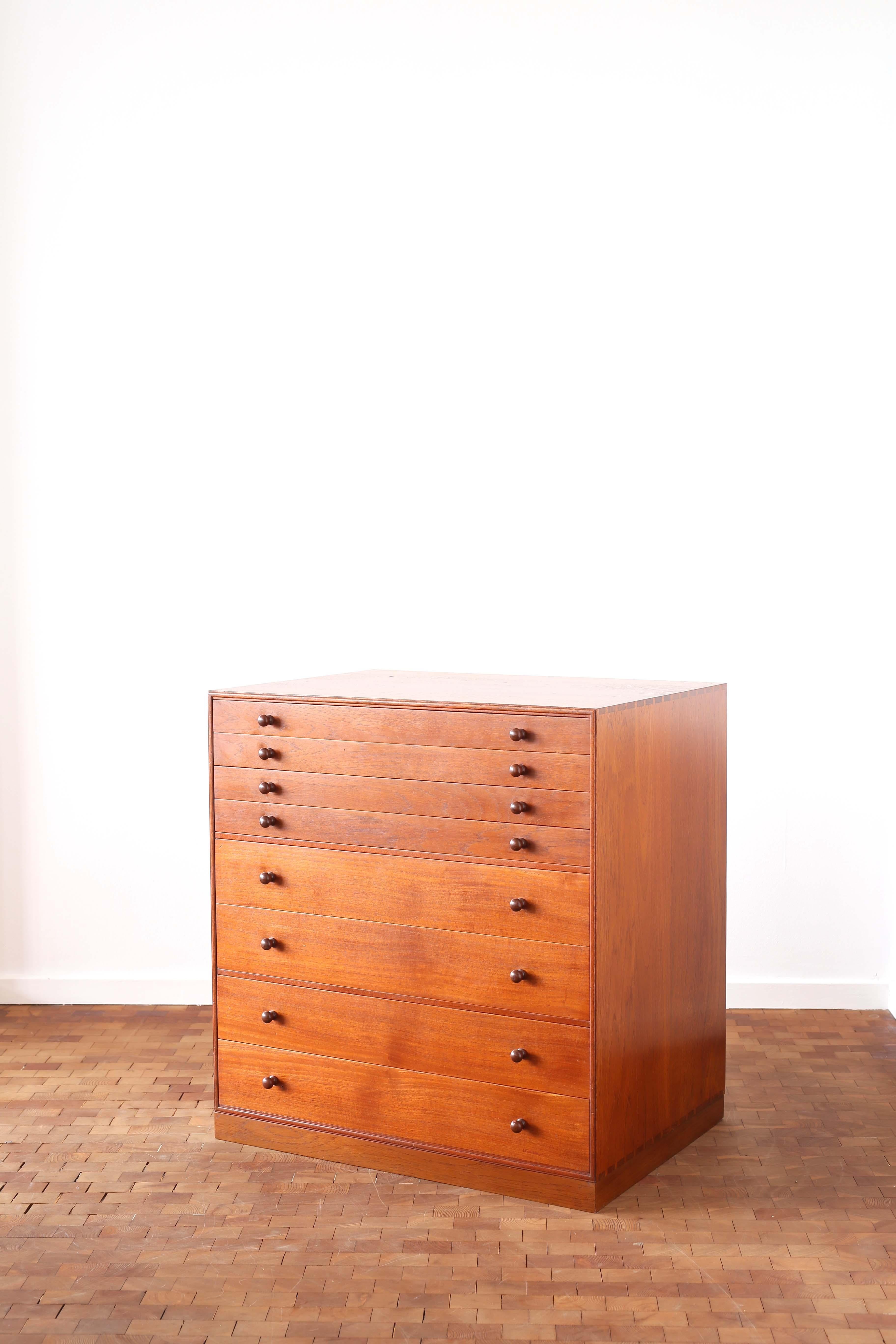 Cassettiera Mogens Koch in teak, ebanista Rud. Rasmussen In condizioni buone in vendita a Copenhagen, DK