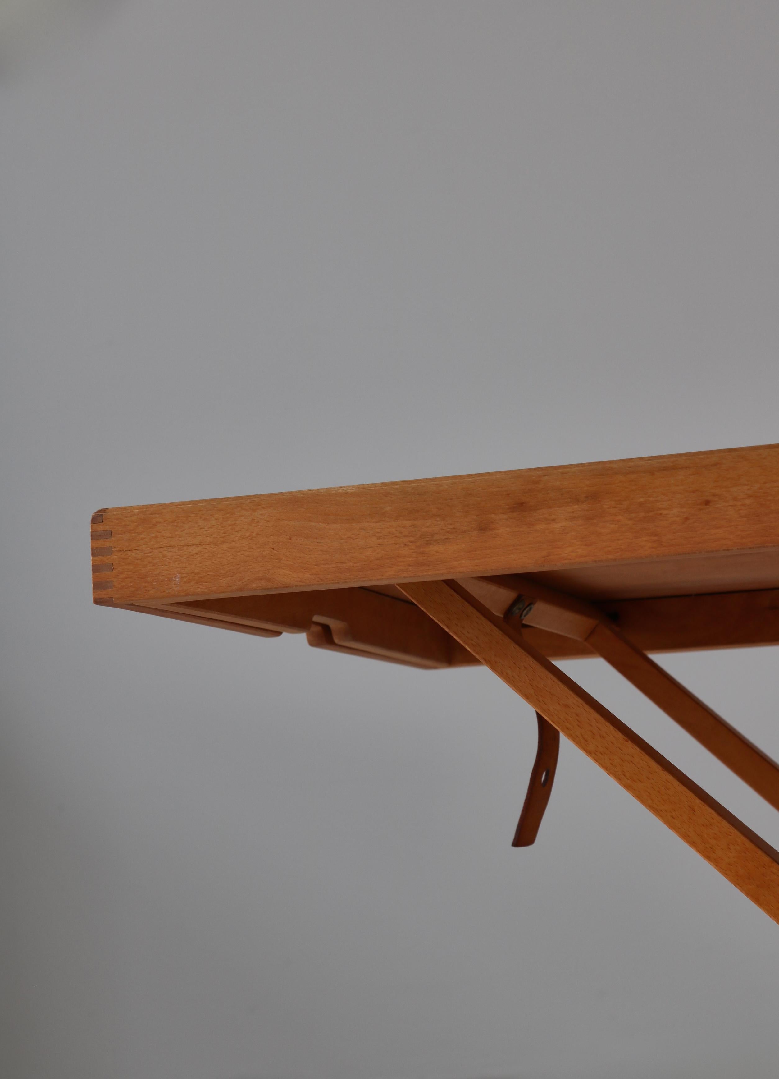 Mid-20th Century Mogens Koch Danish Modern Folding Table Made at Rud Rasmussen, Copenhagen, 1960s